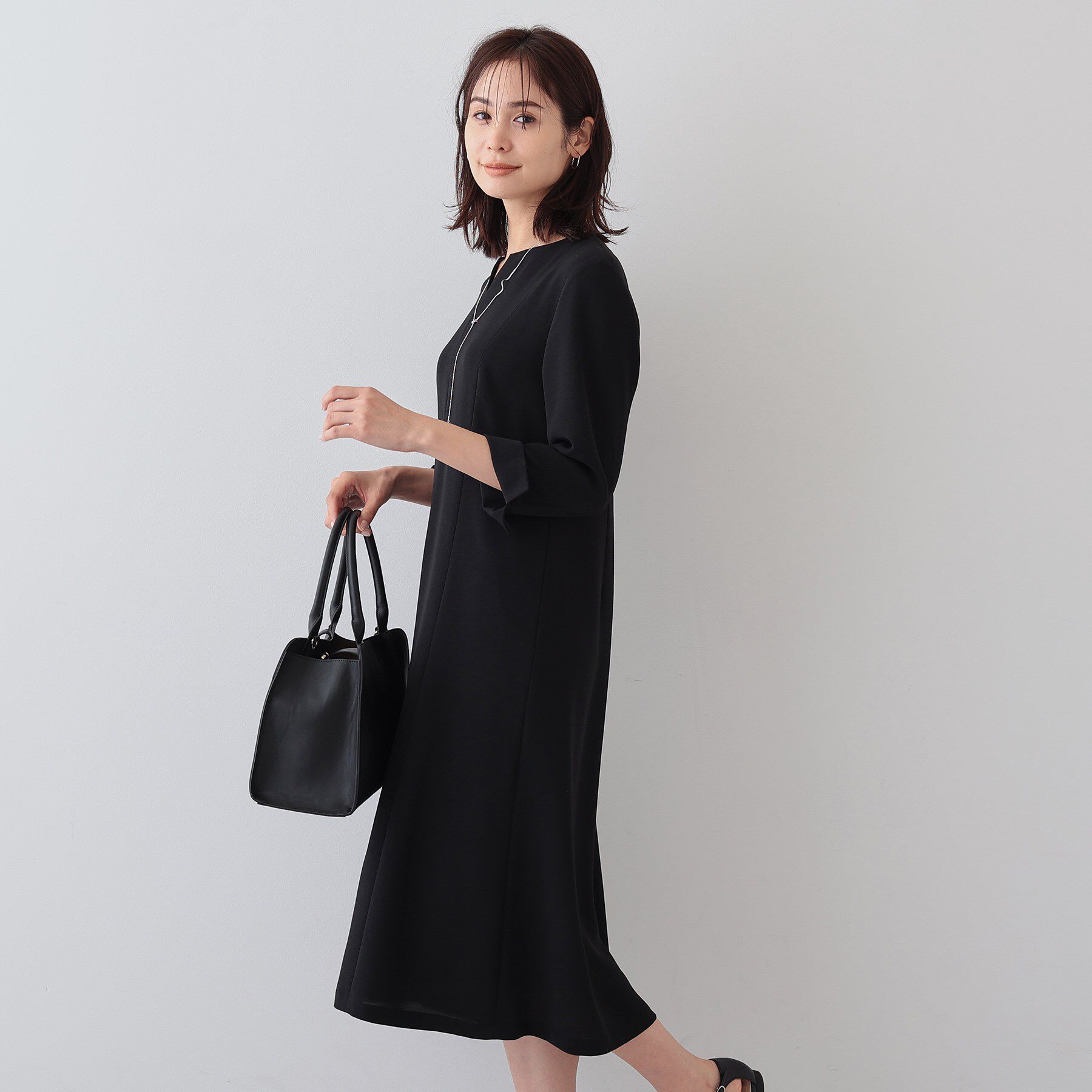 INDIVI「【着る日傘/遮熱/UVケア】フィット＆フレアワンピース」|ワンピース|