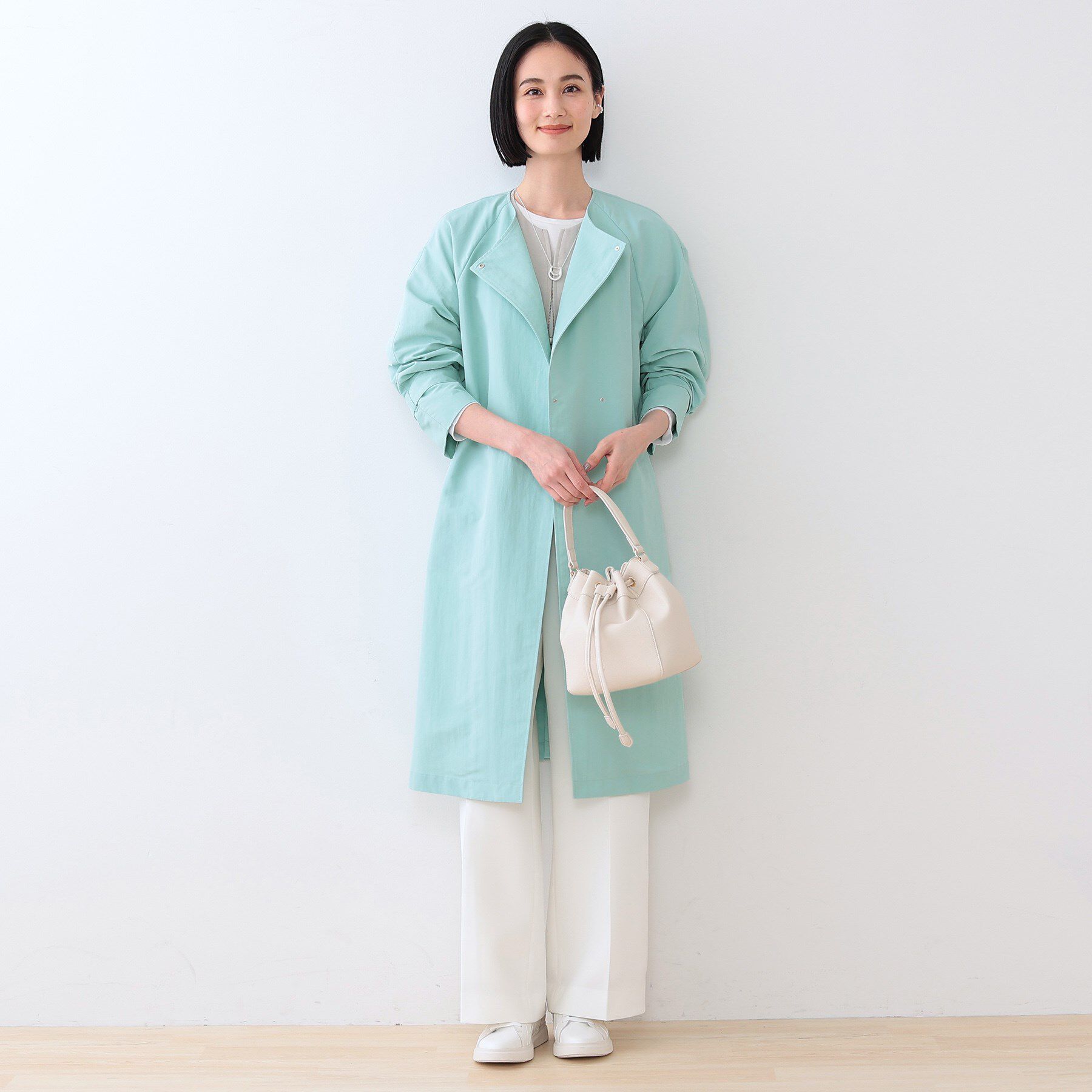 INDIVI「【撥水／UVケア／軽量】トレンチ風ロングコート」|トレンチコート|