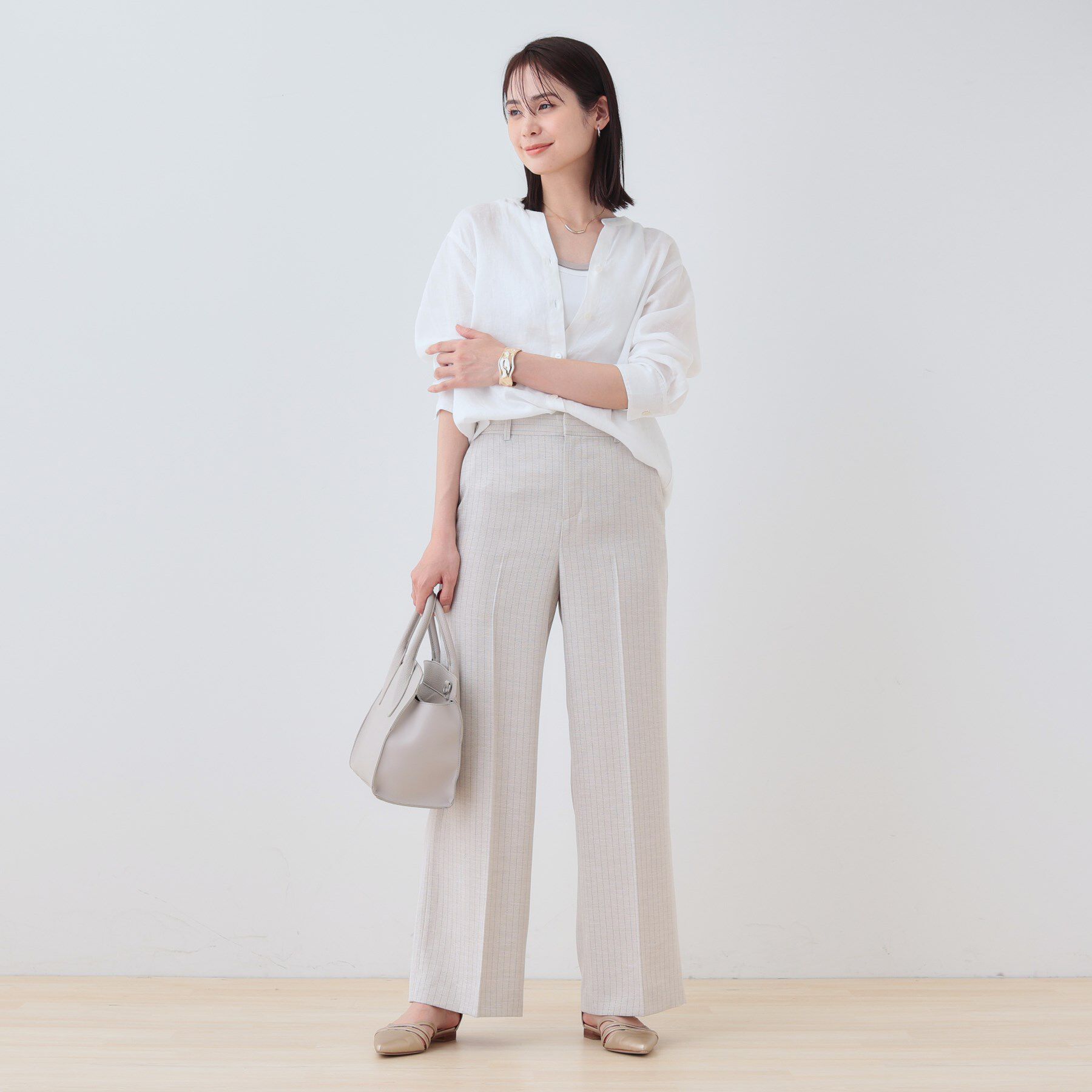 INDIVI「【洗える】フレンチリネンシャツ」|シャツ・ブラウス|