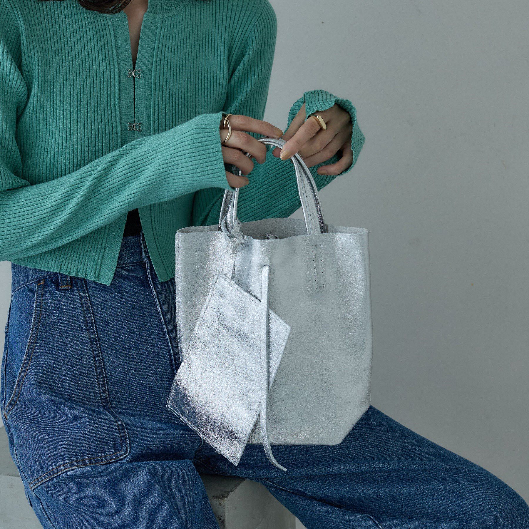 GALLEST「【MILLELA FIRENZE】メタリックミニトートバッグ」|トートバッグ|シルバー(006)