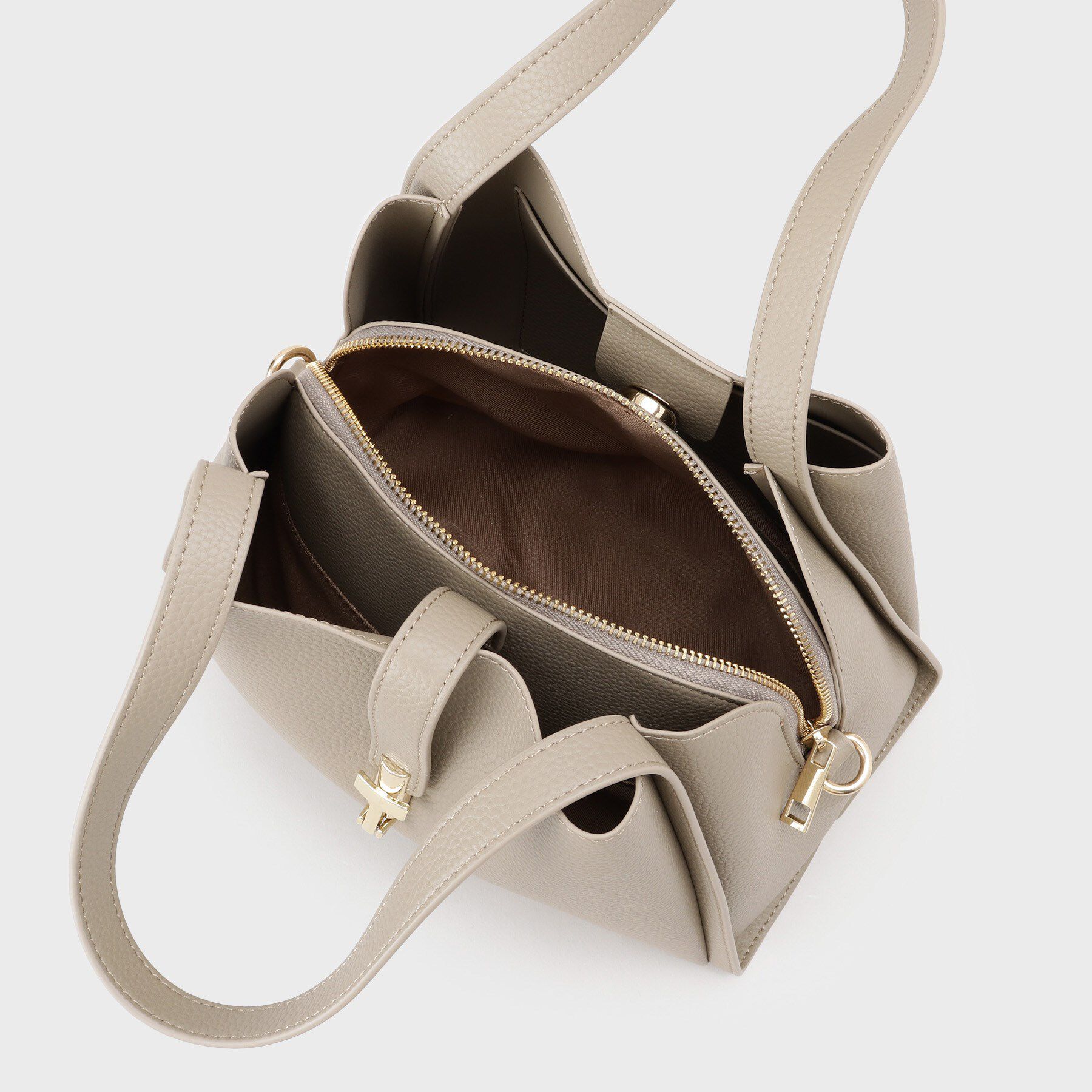 INDIVI「【合皮／ミドルサイズ】春カラーフォルムバッグ」|ハンドバッグ|