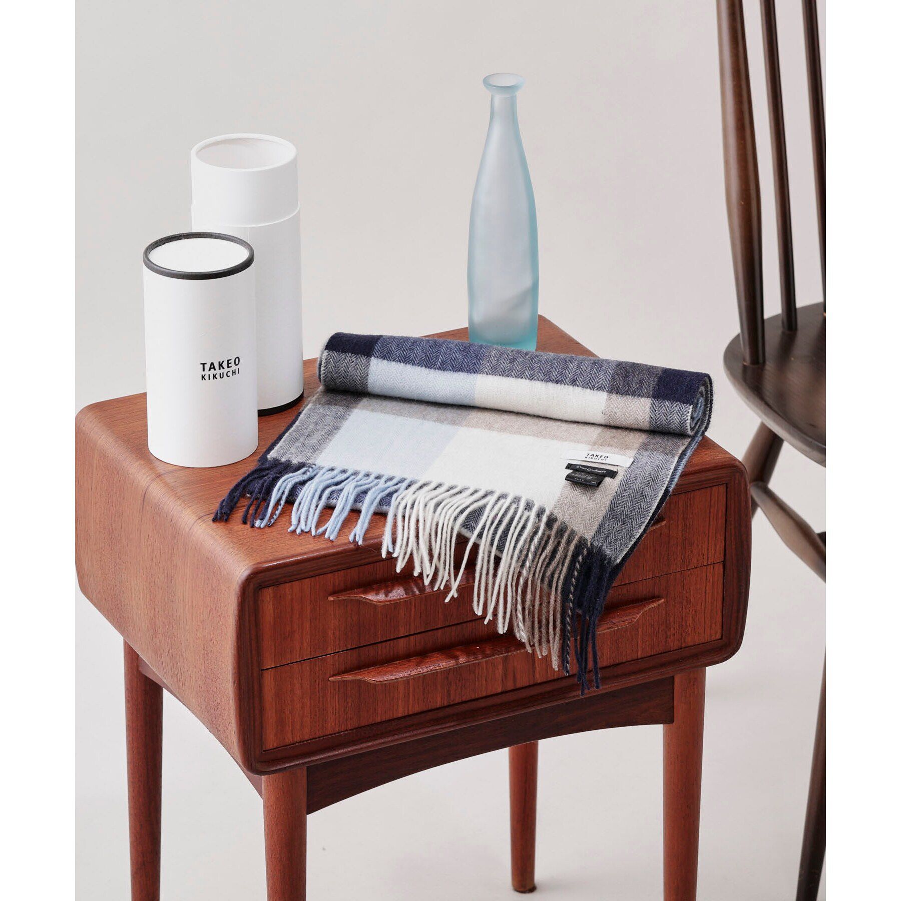 TAKEO KIKUCHI「【カシミヤ100%】チェック カシミヤマフラー」|ストール|