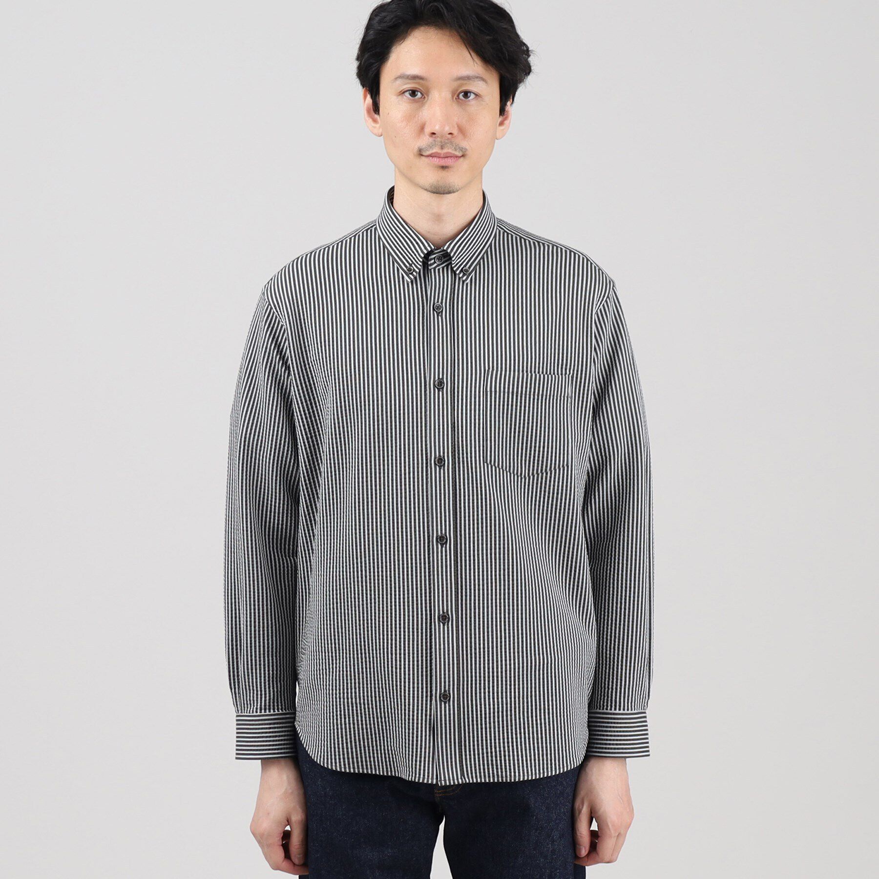 TAKEO KIKUCHI「【抗菌防臭/シーズンレス】シアサッカー ジャージシャツ」|シャツ・ブラウス|