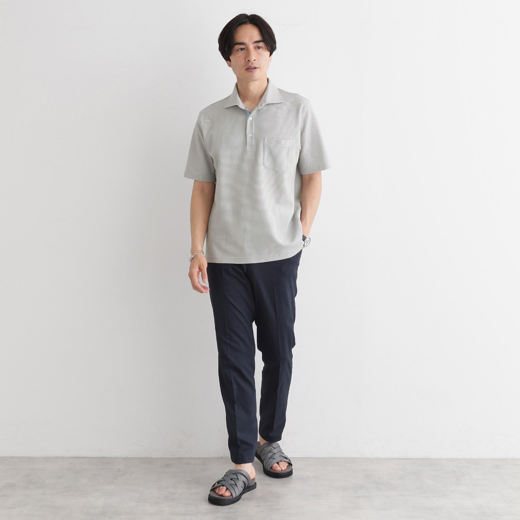 TAKEO KIKUCHI「【抗菌防臭／9色5サイズ展開】ハニカムメランジ ポロシャツ」|ポロシャツ|