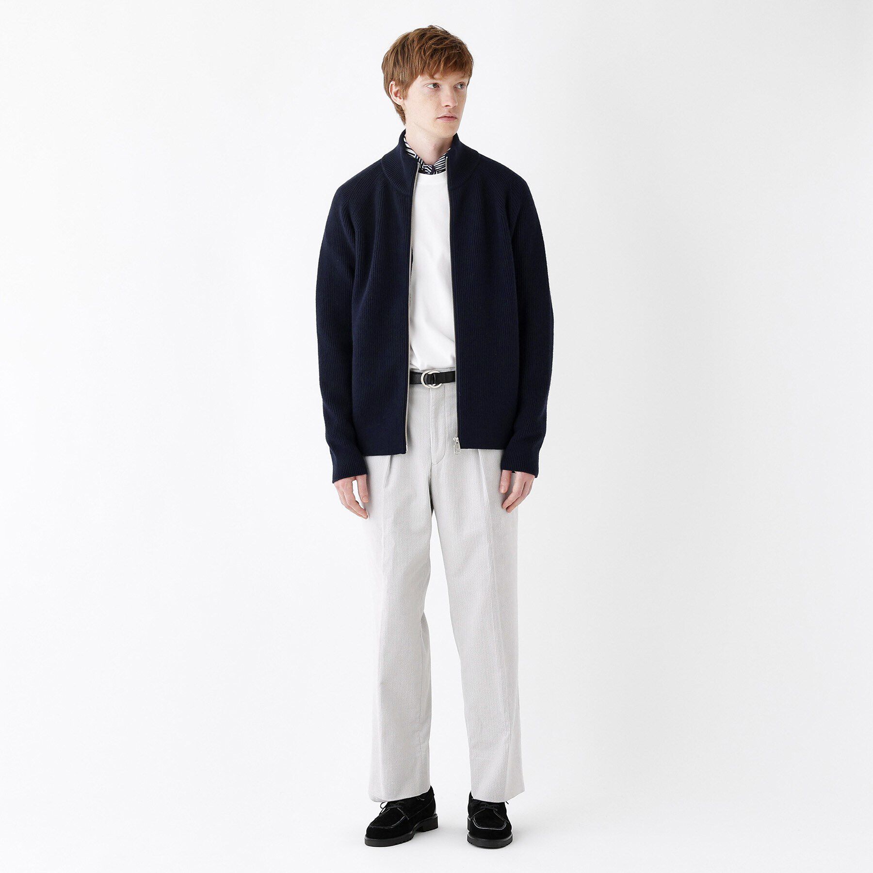 TAKEO KIKUCHI「【THE FLAGSHIP】フレンチメリノ 畦編 ドライバーズニット」|ニット・セーター|