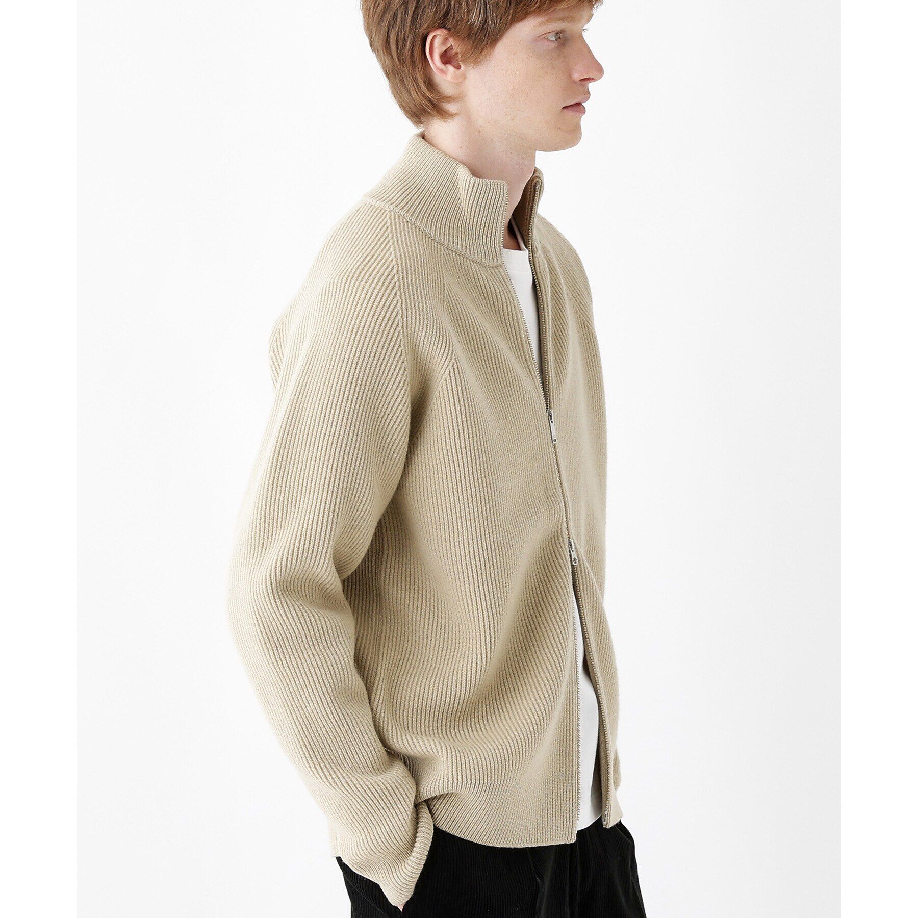 TAKEO KIKUCHI「【THE FLAGSHIP】フレンチメリノ 畦編 ドライバーズニット」|ニット・セーター|