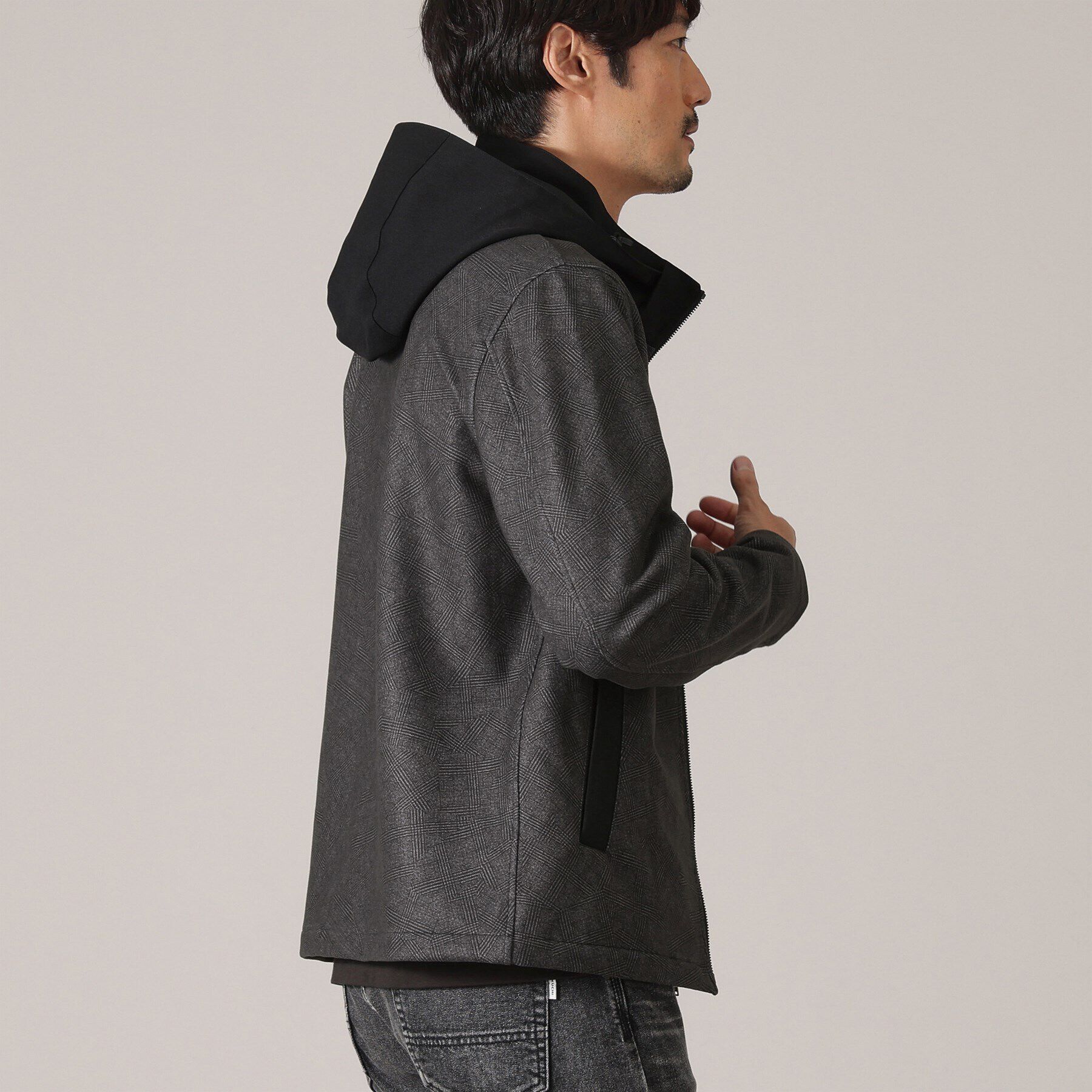 TAKEO KIKUCHI「【DOWN FABRIC】ダウンファブリック　フード ZIP UP　ブルゾン」|ブルゾン・スタジャン|