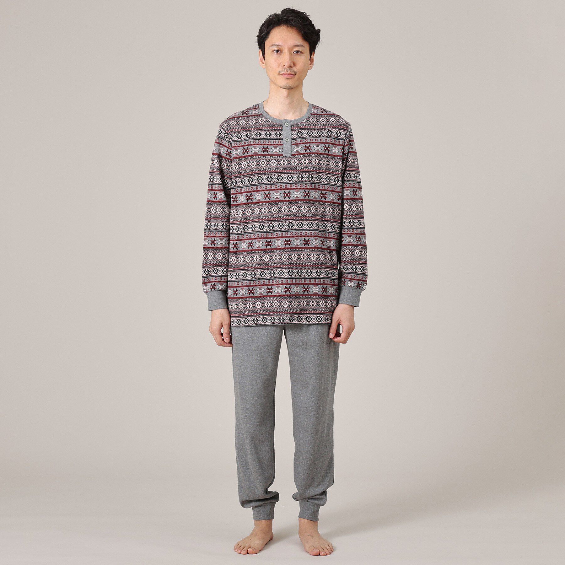 TAKEO KIKUCHI「フェアアイル長袖ヘンリーパジャマ」|ルームウェア|