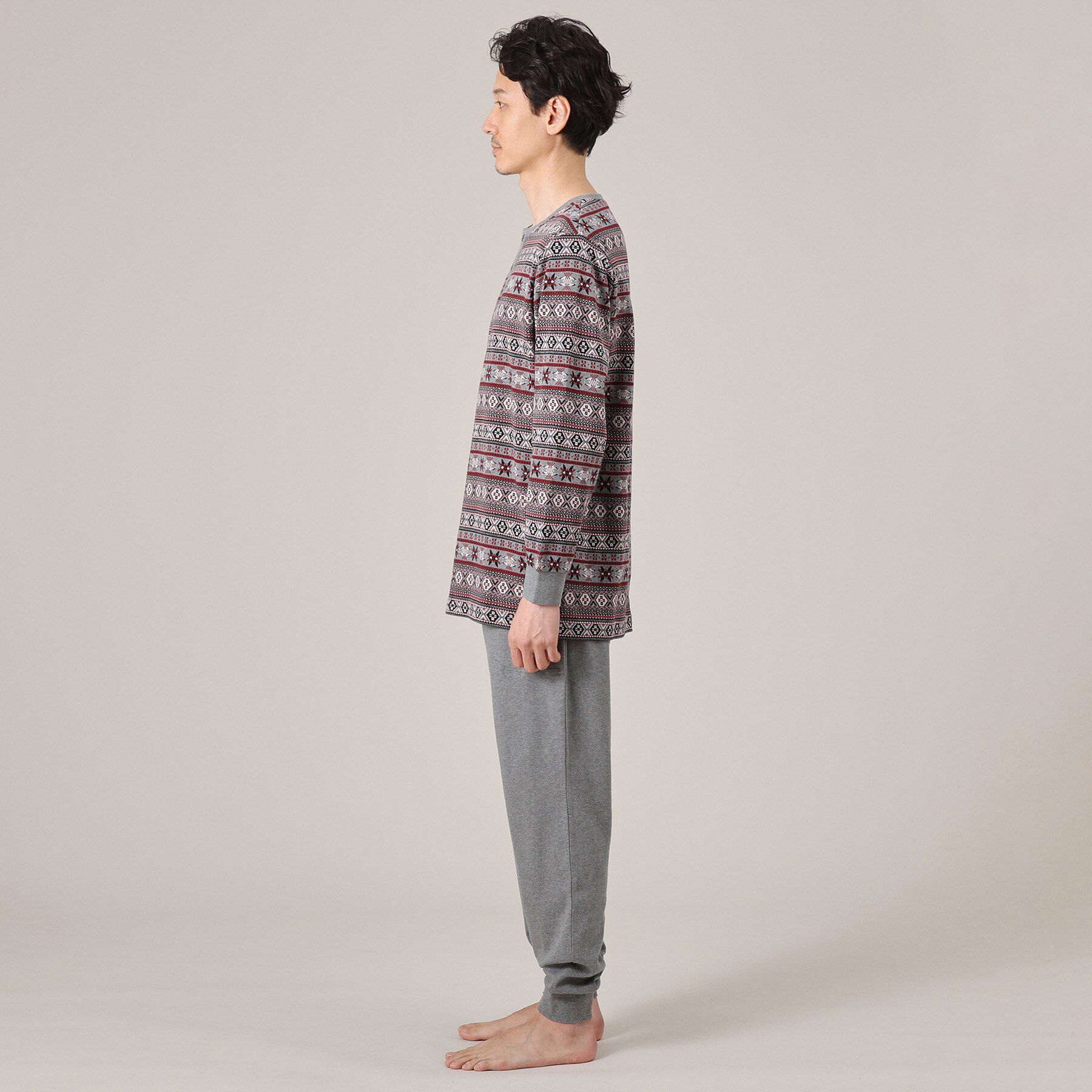 TAKEO KIKUCHI「フェアアイル長袖ヘンリーパジャマ」|ルームウェア|