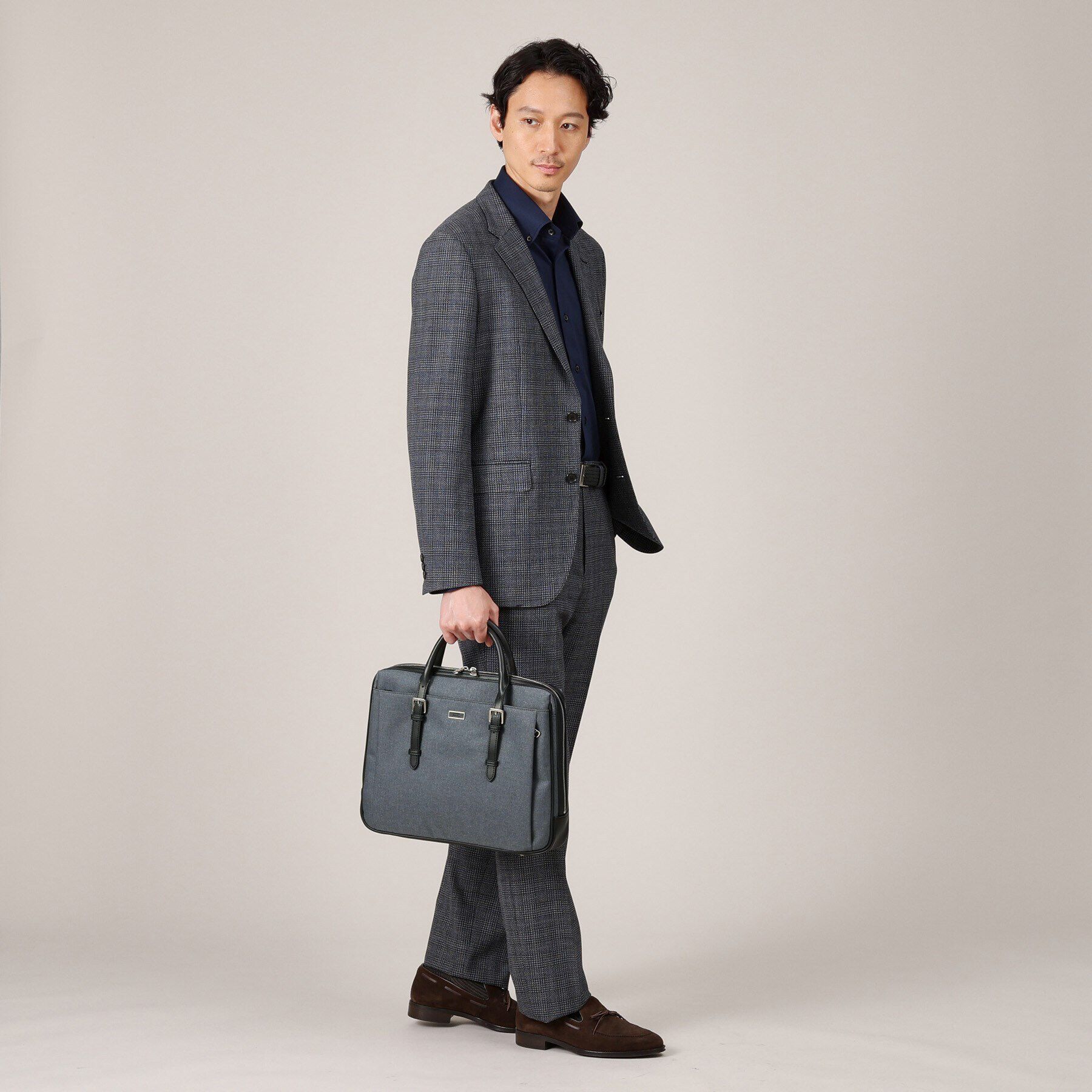 TAKEO KIKUCHI「【ビジネス/13インチPC対応】スリムヘリンボン ブリーフケース」|ビジネスバッグ|