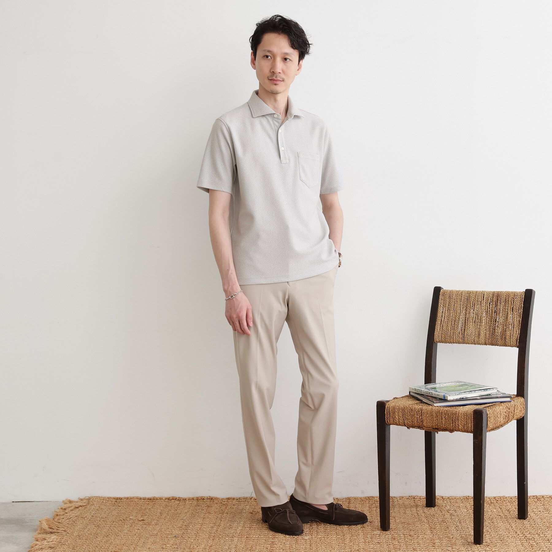 TAKEO KIKUCHI「【尾州織】メランジメッシュ ポロシャツ」|ポロシャツ|