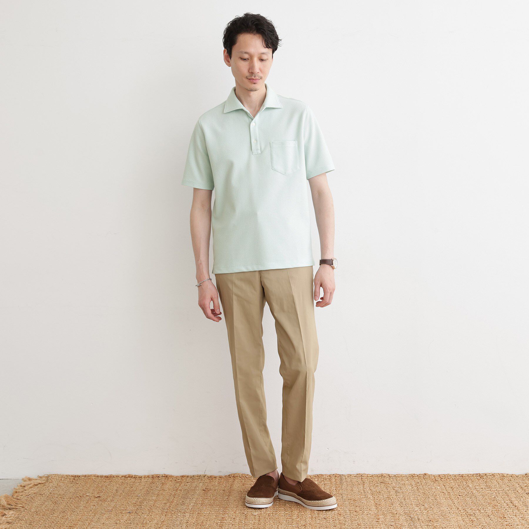 TAKEO KIKUCHI「【尾州織】メランジメッシュ ポロシャツ」|ポロシャツ|