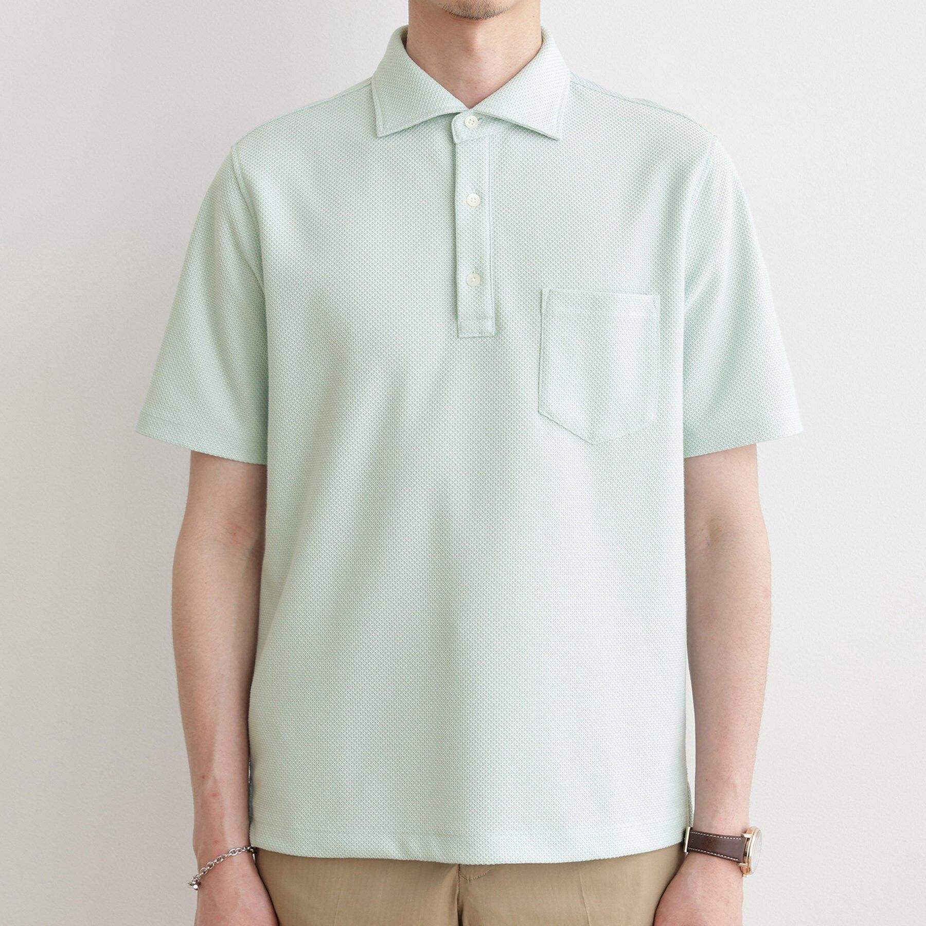 TAKEO KIKUCHI「【尾州織】メランジメッシュ ポロシャツ」|ポロシャツ|