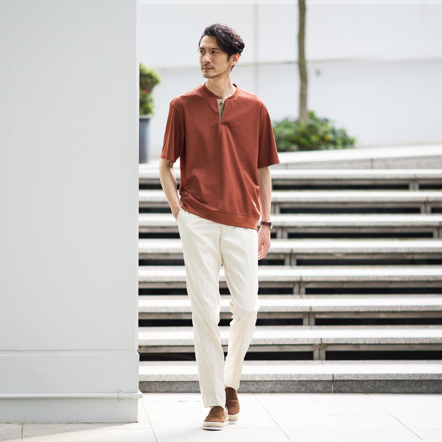 TAKEO KIKUCHI「キーネック カットソー」|Tシャツ・カットソー|