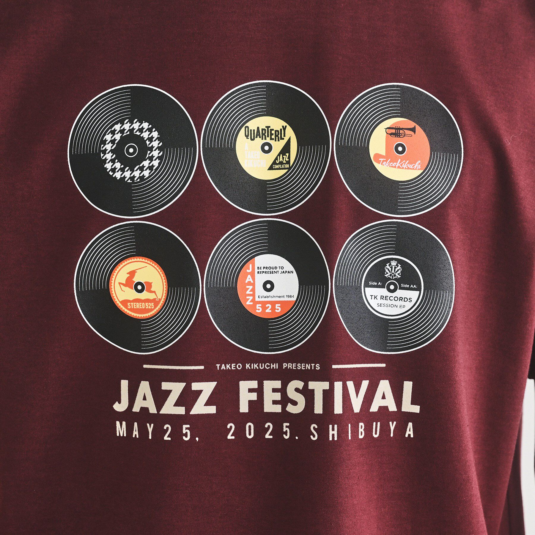 TAKEO KIKUCHI「レコードプリント 天竺 Tシャツ」|Tシャツ・カットソー|