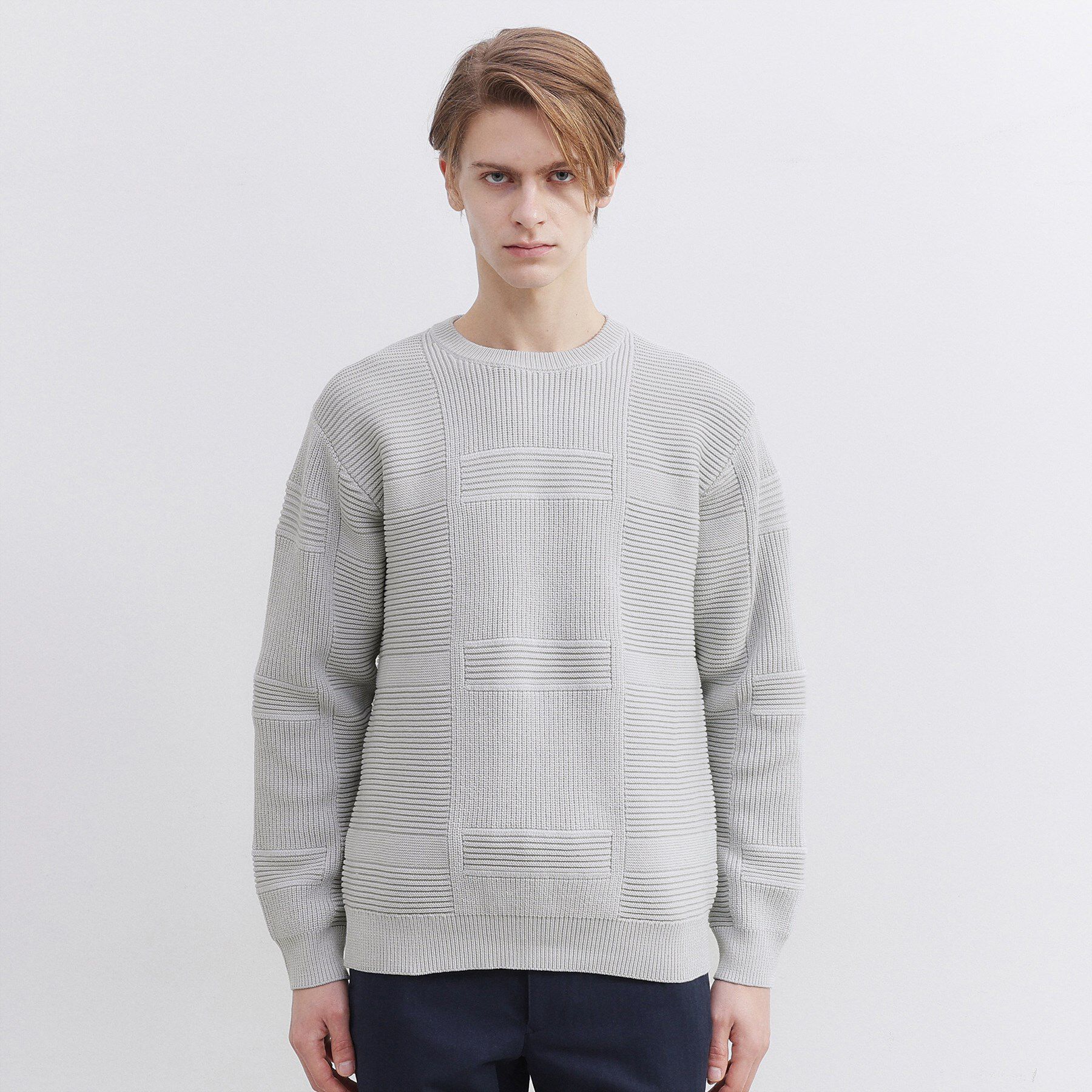 TAKEO KIKUCHI「畦編みチェック プルオーバーニット」|ニット・セーター|