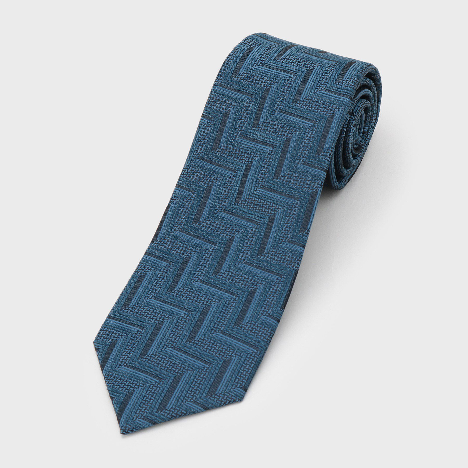 TAKEO KIKUCHI「フィラメントシルク 網代文様シャドーストライプネクタイ」|ネクタイ・蝶ネクタイ|グリーン(322)