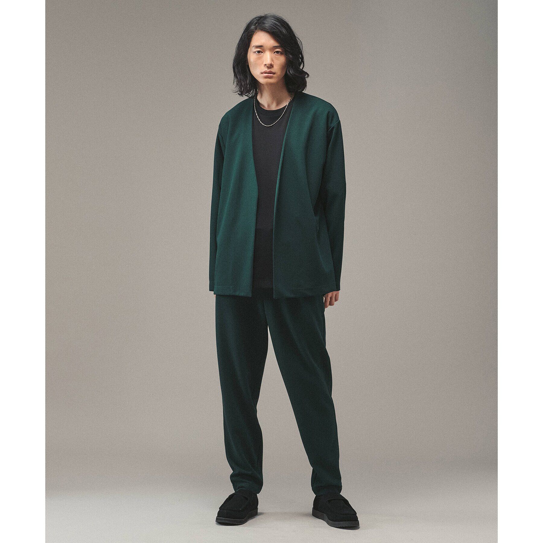 tk.TAKEO KIKUCHI「2.5mileジョーゼットセットアップ」|スーツ|ﾀﾞｰｸｸﾞﾘｰﾝ(023)