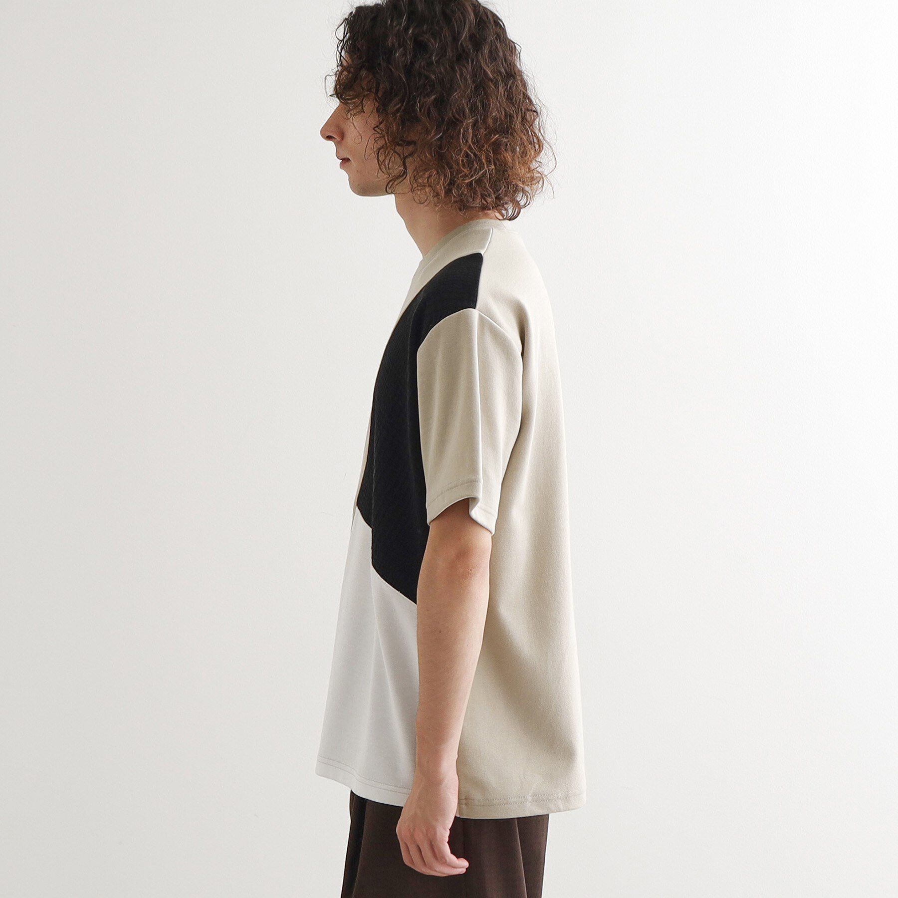 tk.TAKEO KIKUCHI「フクレジャカードナナメ切替えカットソー」|Tシャツ・カットソー|