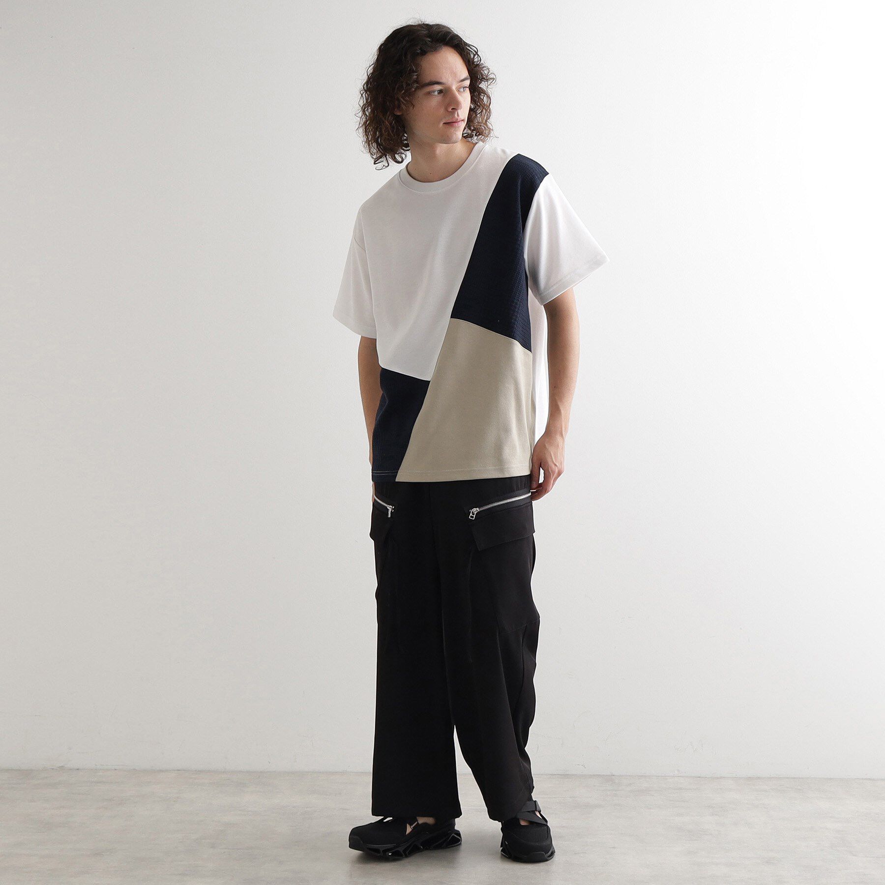 tk.TAKEO KIKUCHI「フクレジャカードナナメ切替えカットソー」|Tシャツ・カットソー|