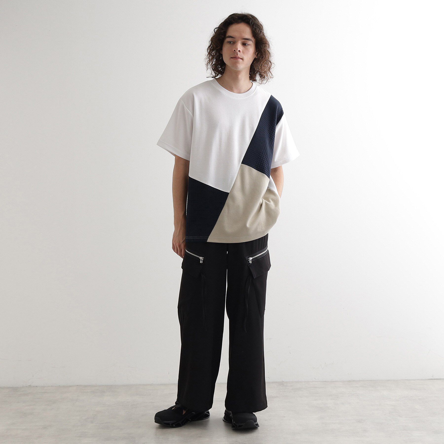 tk.TAKEO KIKUCHI「フクレジャカードナナメ切替えカットソー」|Tシャツ・カットソー|