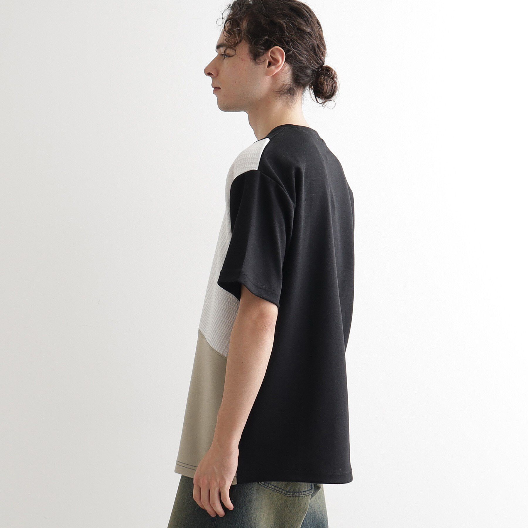 tk.TAKEO KIKUCHI「フクレジャカードナナメ切替えカットソー」|Tシャツ・カットソー|