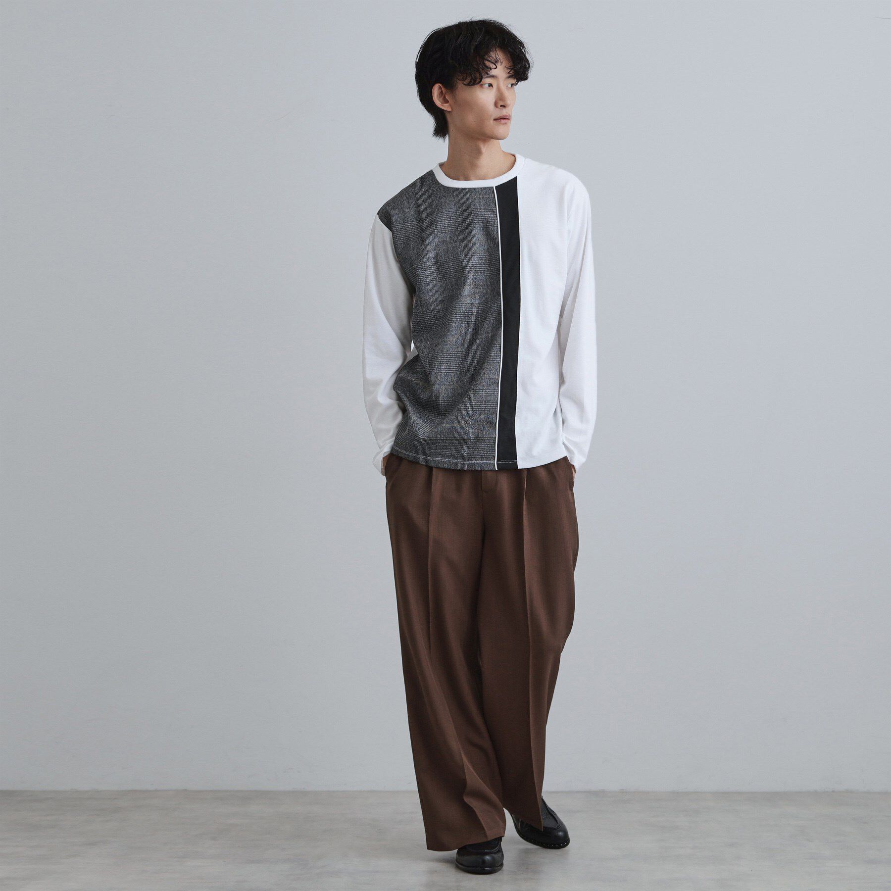 tk.TAKEO KIKUCHI「切替グレンチェックカットソー」|Tシャツ・カットソー|