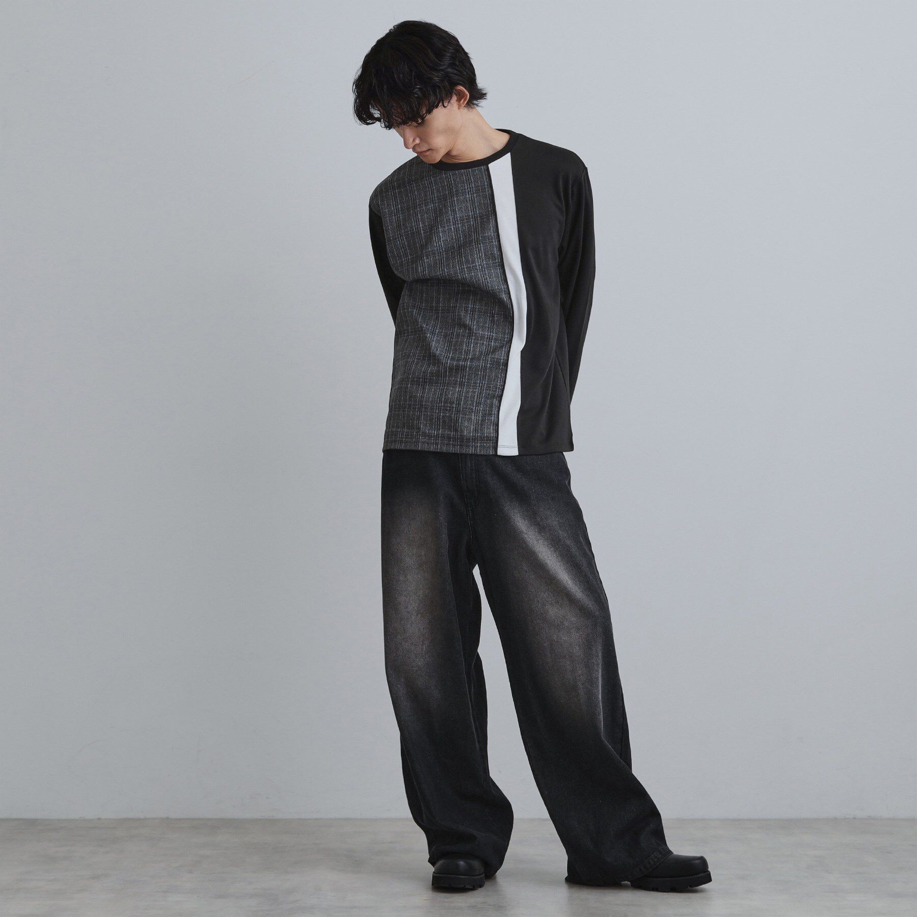 tk.TAKEO KIKUCHI「切替グレンチェックカットソー」|Tシャツ・カットソー|