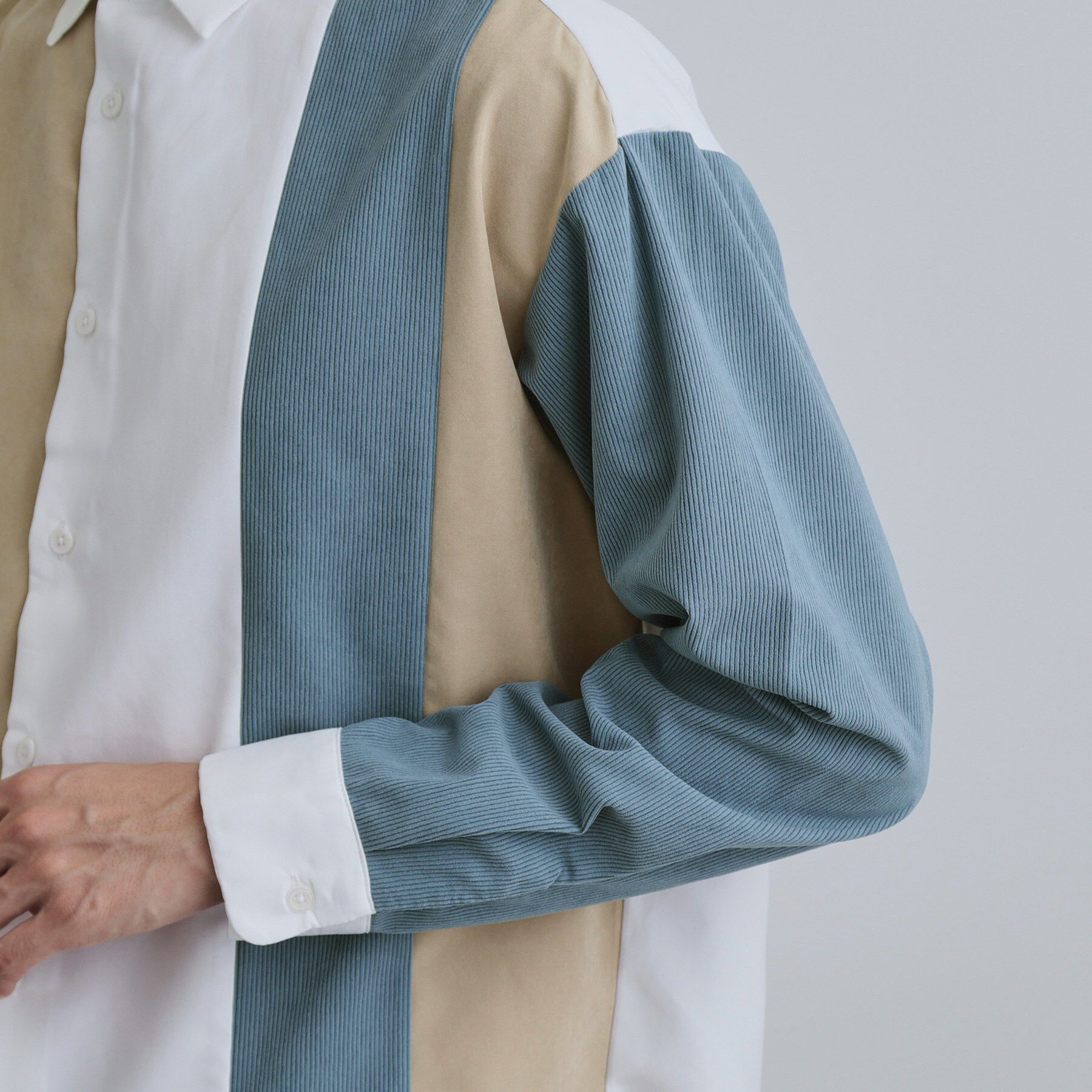 tk.TAKEO KIKUCHI「コーデュロイ＆スエード切替シャツ」|シャツ・ブラウス|