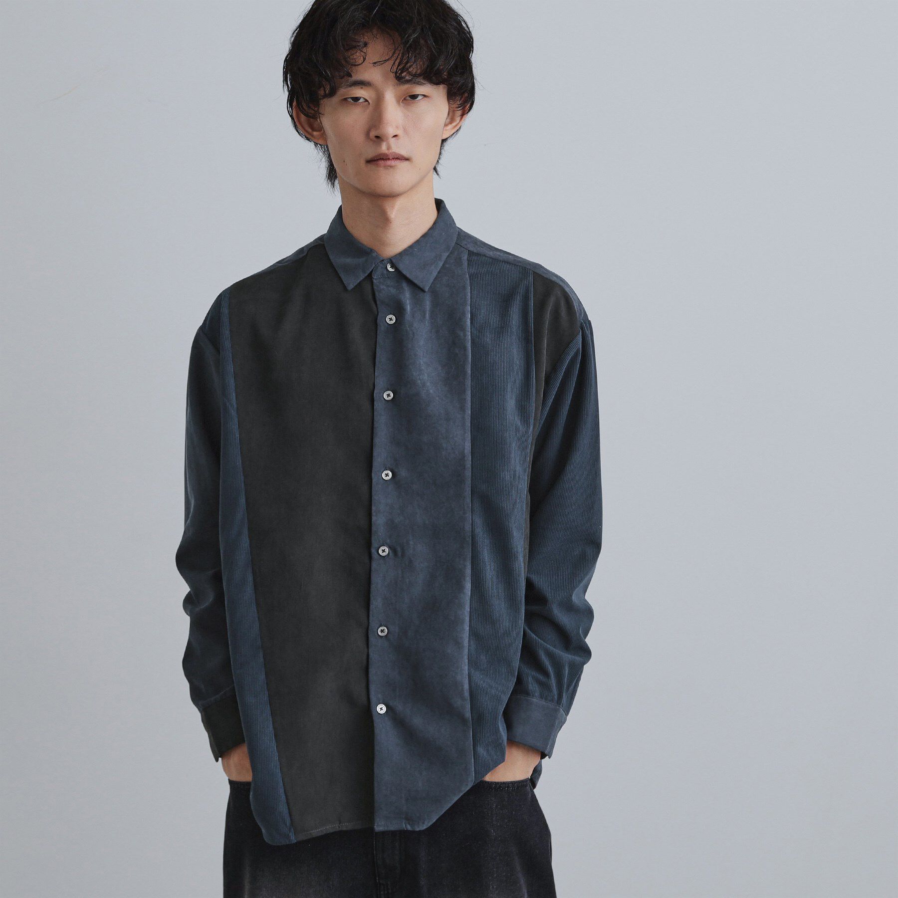 tk.TAKEO KIKUCHI「コーデュロイ＆スエード切替シャツ」|シャツ・ブラウス|