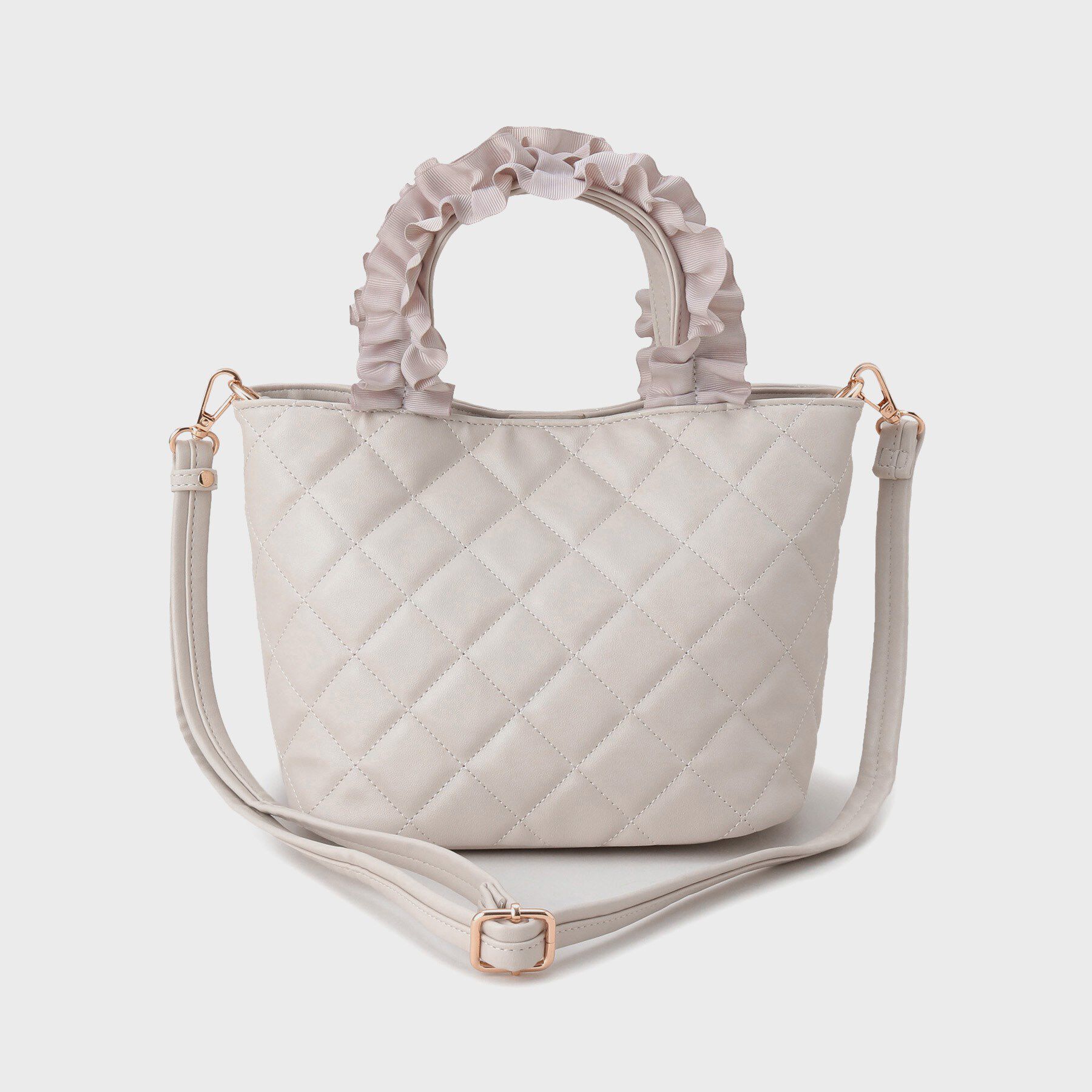 index「【2WAY】持ち手フリルキルティングトートバッグ」|トートバッグ|