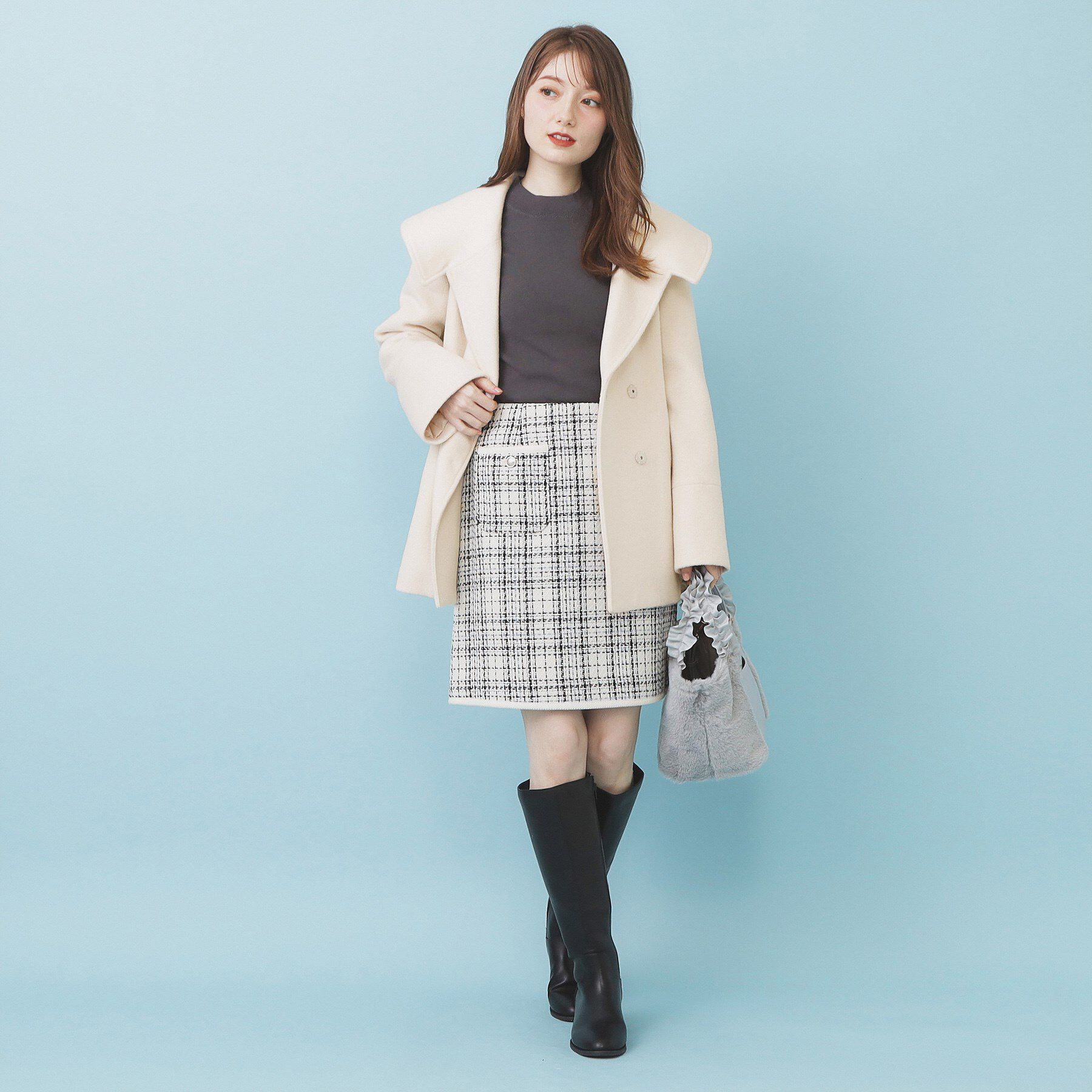 index「ベルト付ビッグカラーミドルコート」|チェスターコート|