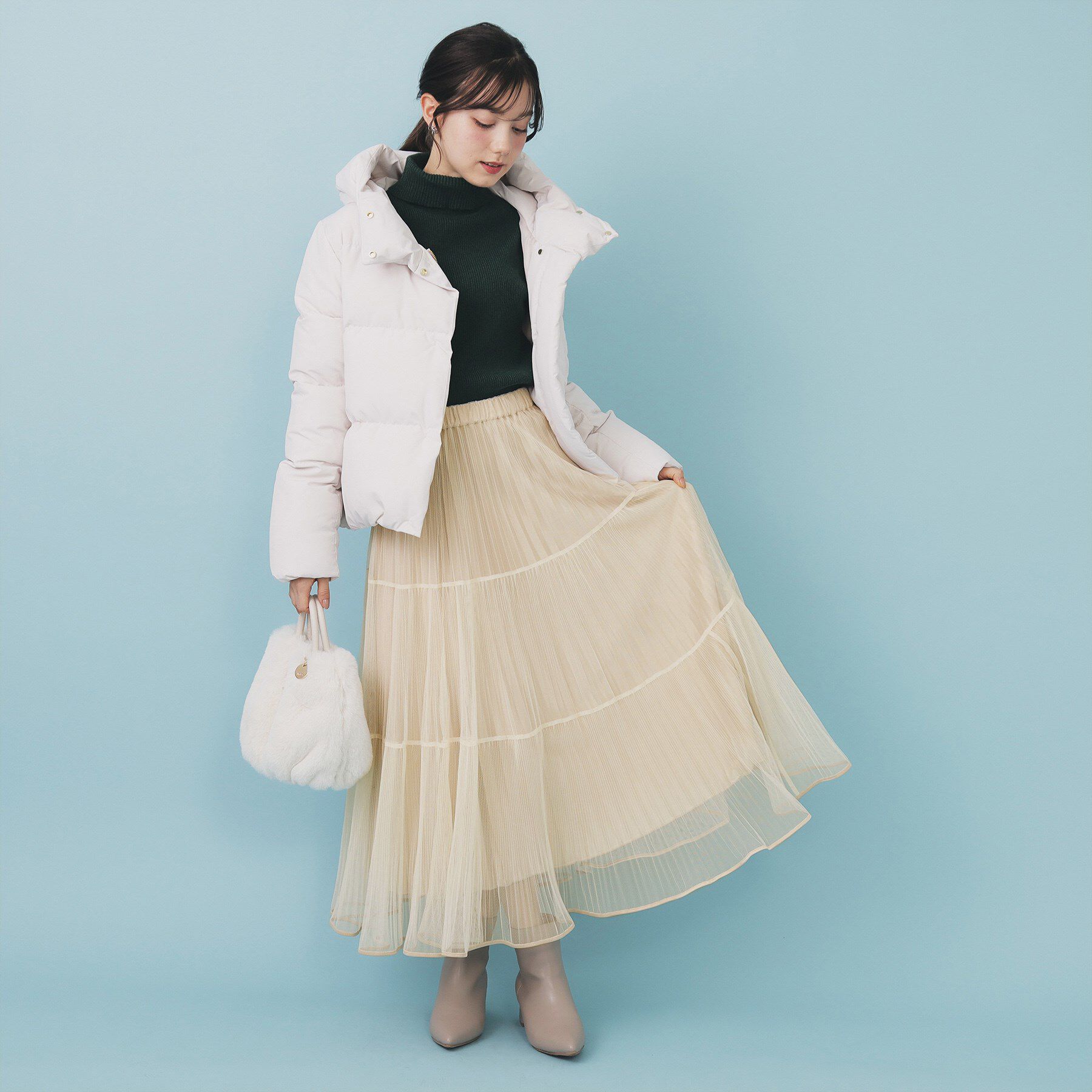 index「リバーシブルチュールティアードフレアスカート【洗濯機OK】」|スカート|