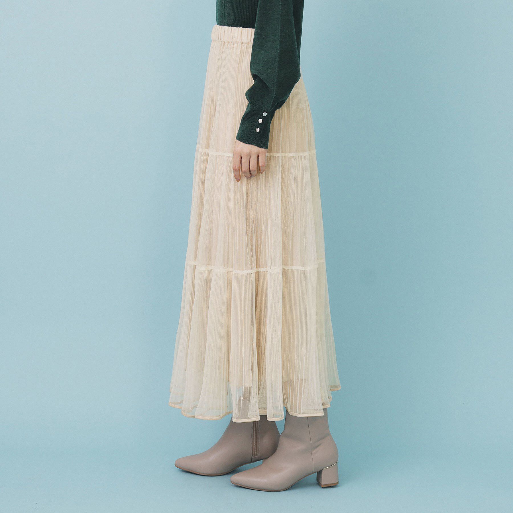 index「リバーシブルチュールティアードフレアスカート【洗濯機OK】」|スカート|