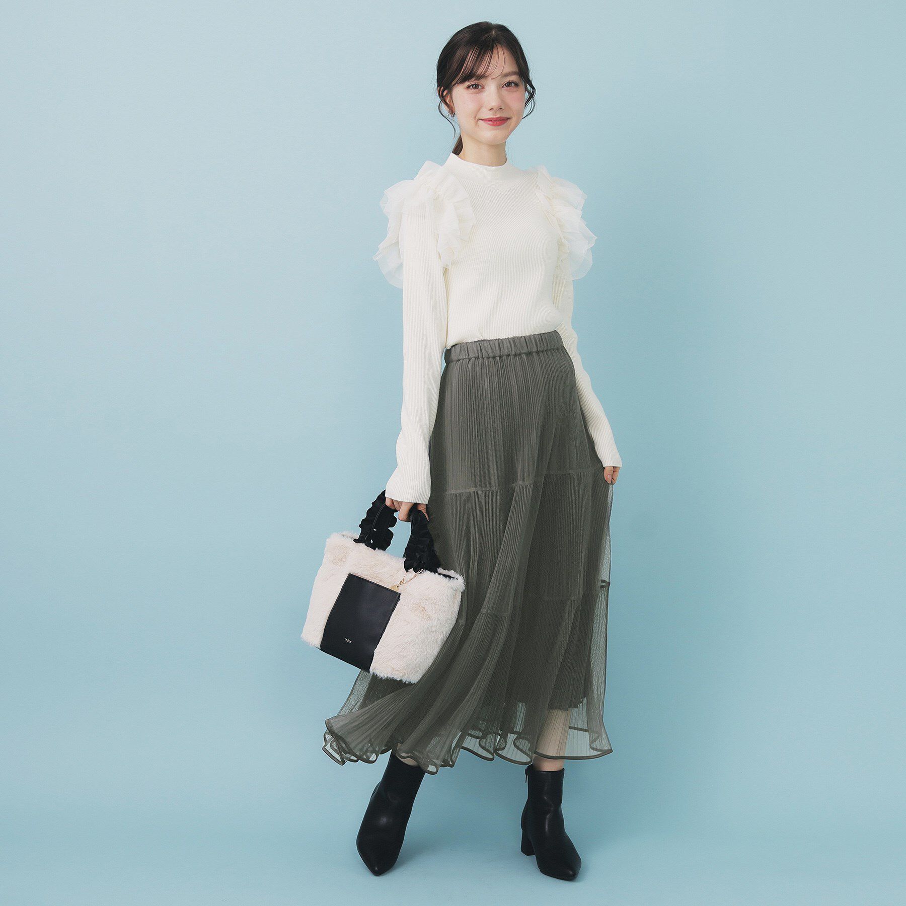 index「リバーシブルチュールティアードフレアスカート【洗濯機OK】」|スカート|