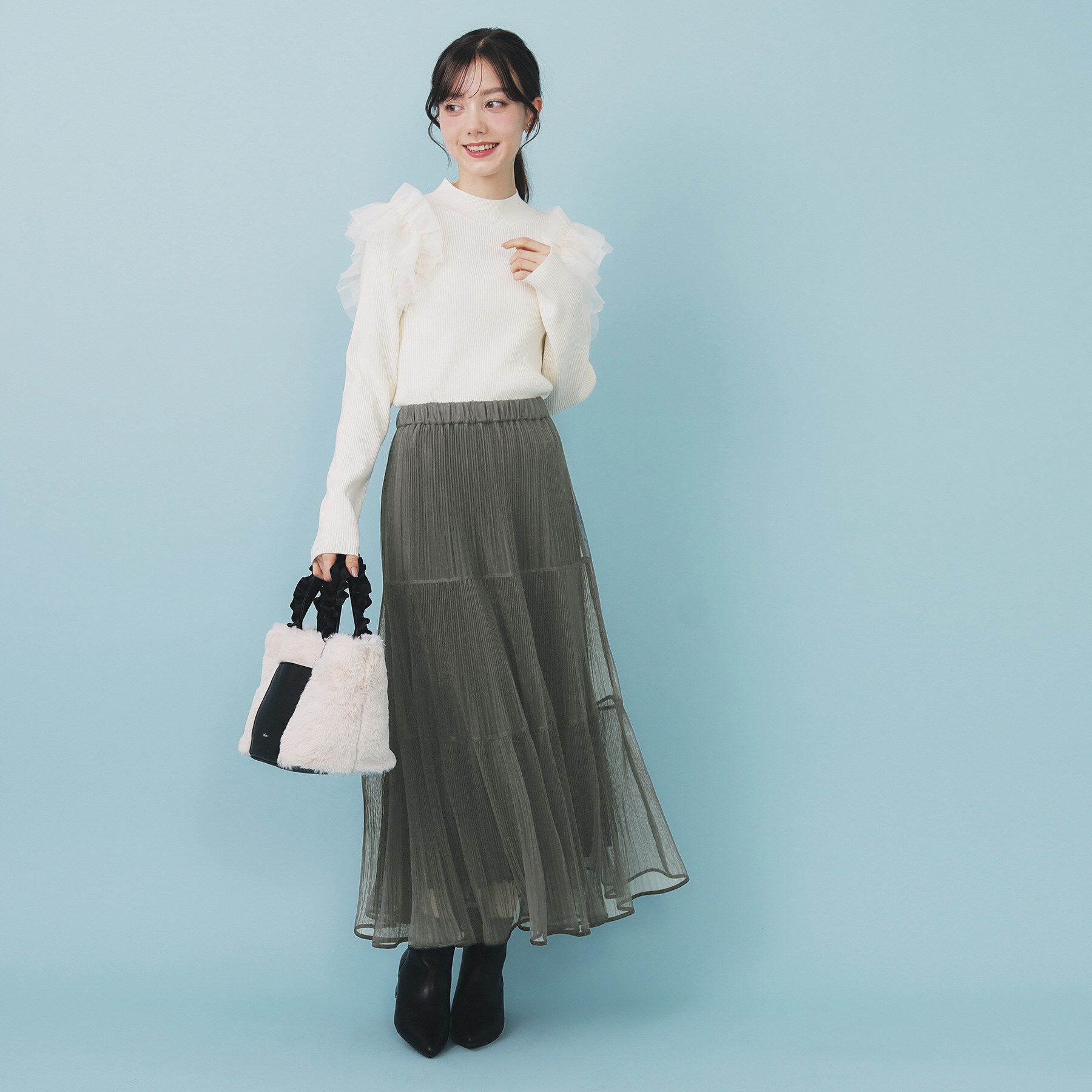 index「リバーシブルチュールティアードフレアスカート【洗濯機OK】」|スカート|