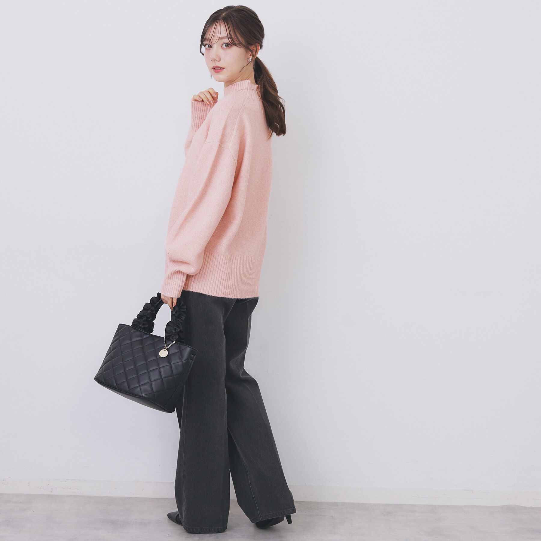 index「選べる2丈 ハイネックカラーミックスラメニット【洗濯機OK】」|ニット・セーター|