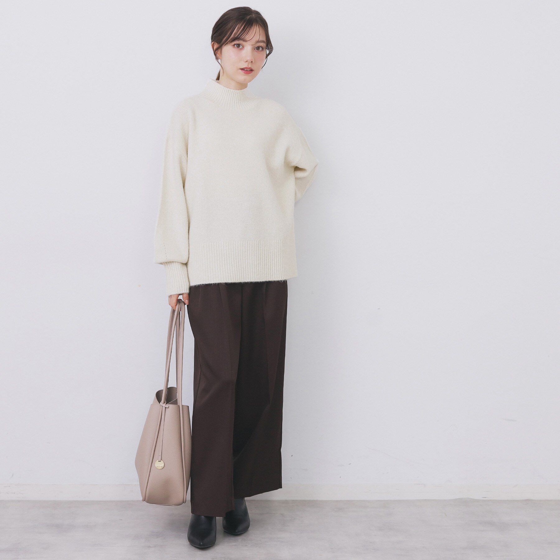 index「選べる2丈 ハイネックカラーミックスラメニット【洗濯機OK】」|ニット・セーター|