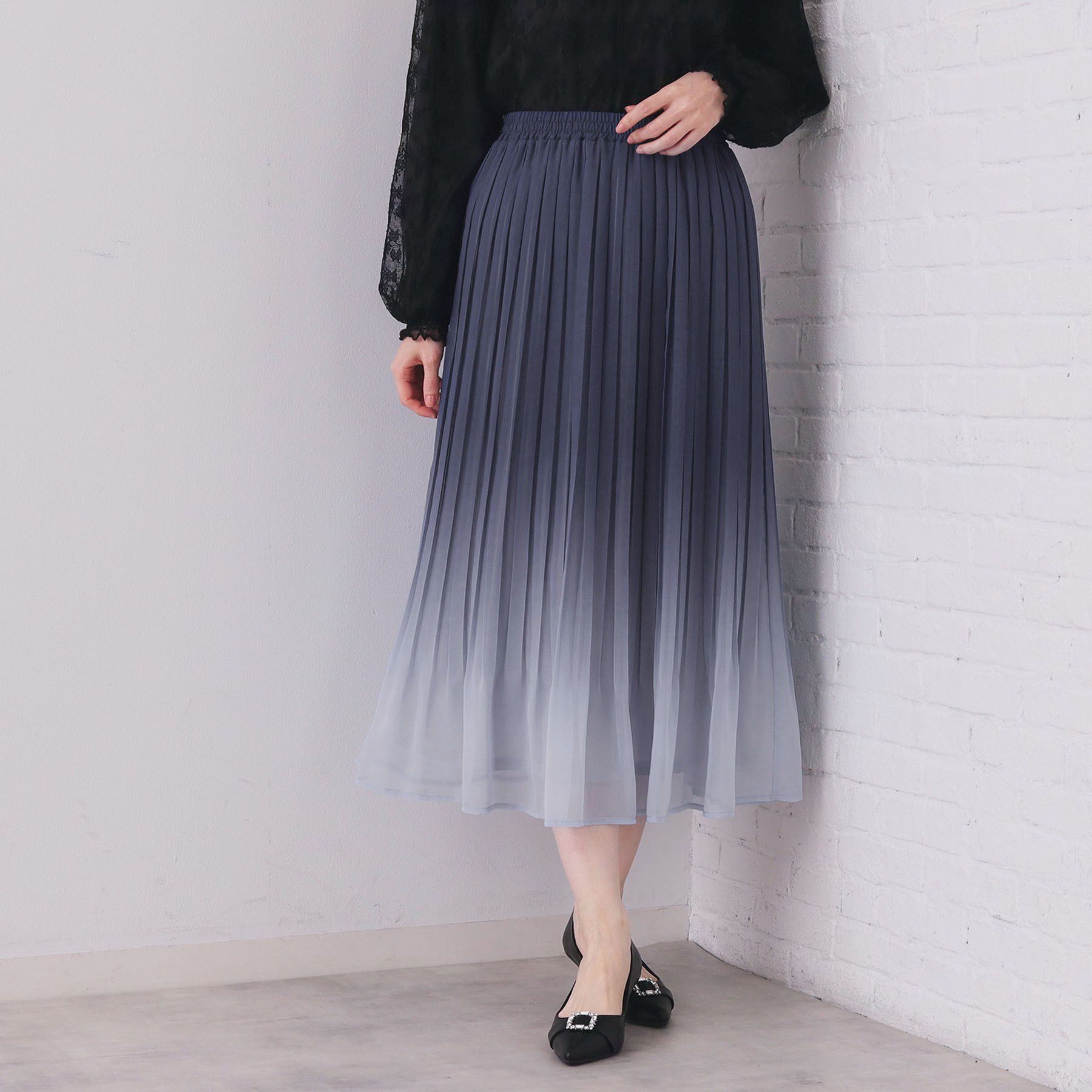 index「選べる丈 シフォンプリーツスカート【洗濯機OK/イージーアイロン/防シワ】《6col》」|スカート|