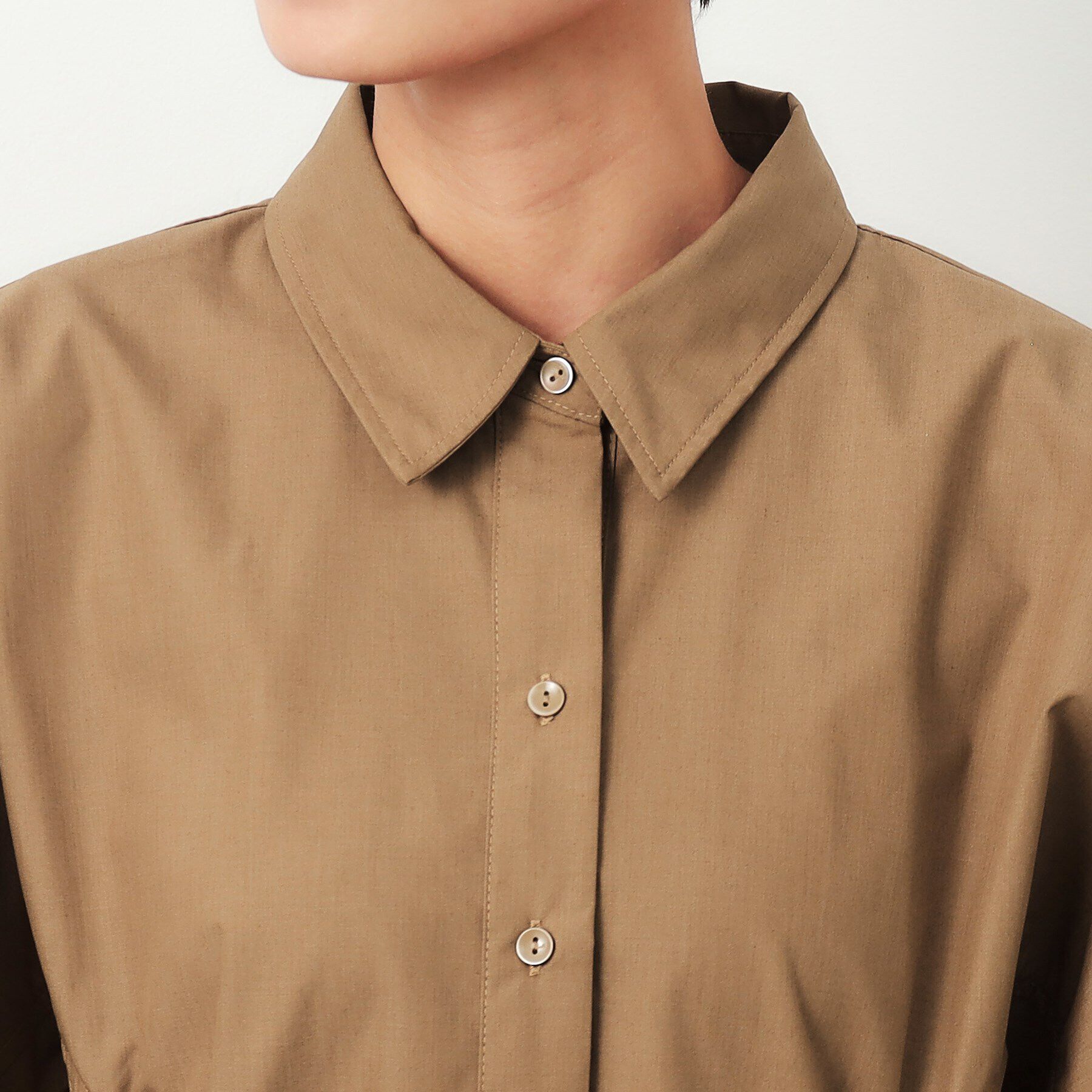 OPAQUE.CLIP「ドルマンスリーブシャツワンピース【洗濯機洗い可】」|ワンピース|