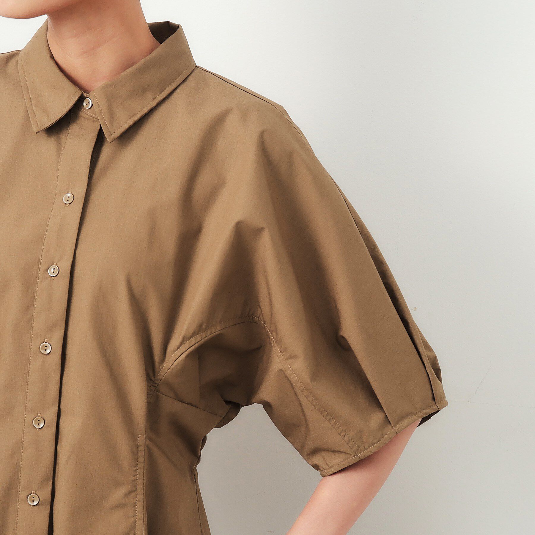 OPAQUE.CLIP「ドルマンスリーブシャツワンピース【洗濯機洗い可】」|ワンピース|