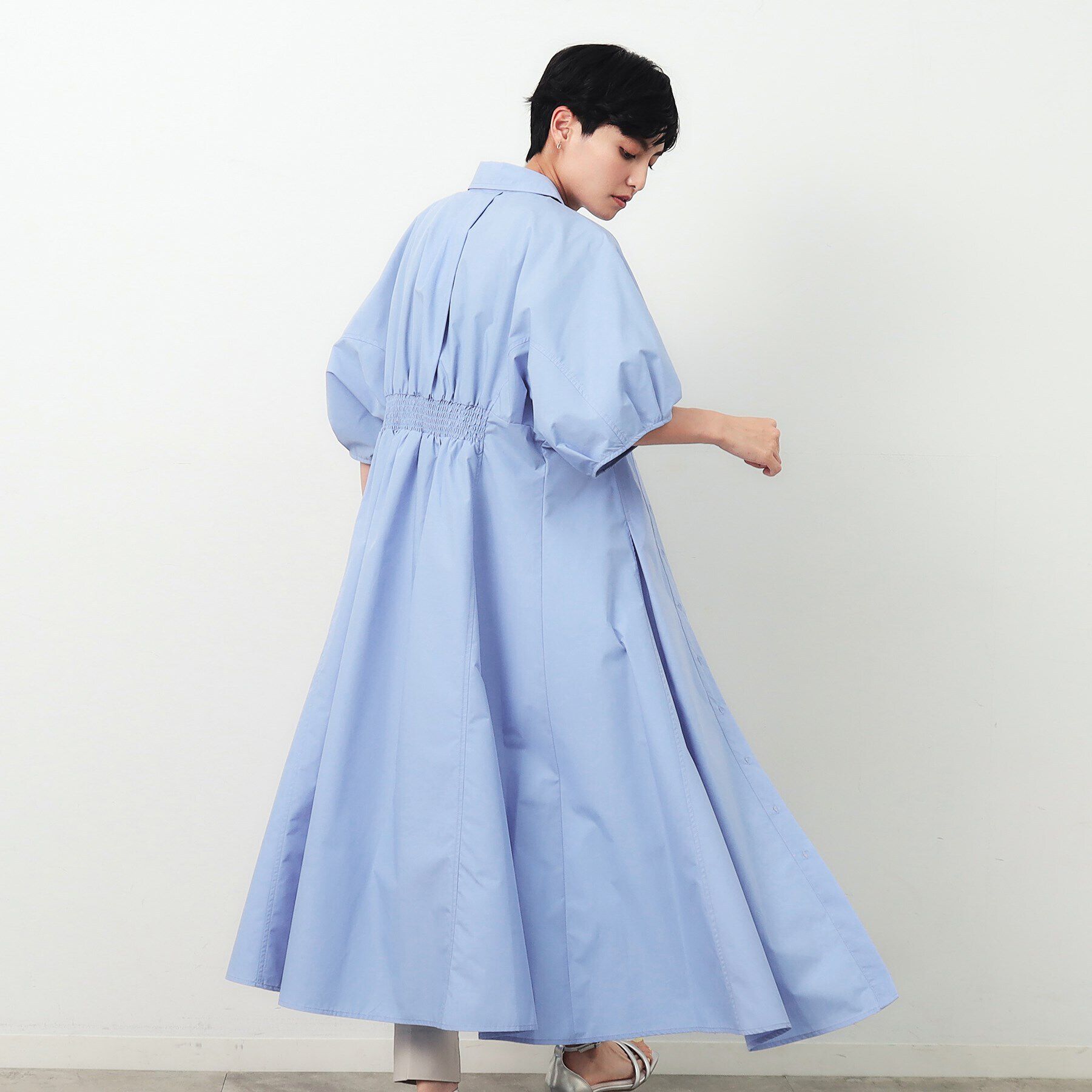 OPAQUE.CLIP「ドルマンスリーブシャツワンピース【洗濯機洗い可】」|ワンピース|