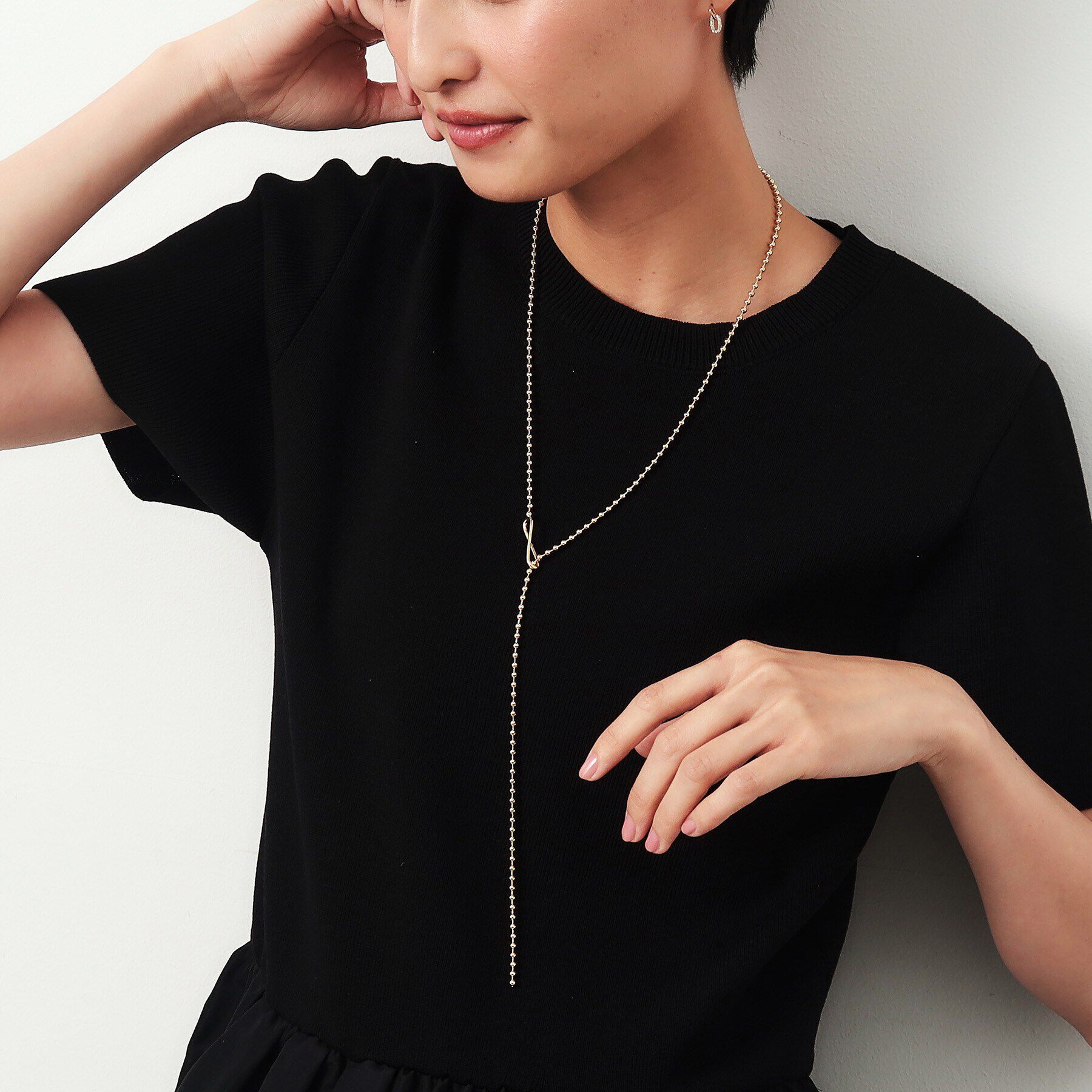 OPAQUE.CLIP「ボールチェーンラリエットネックレス」|ネックレス|