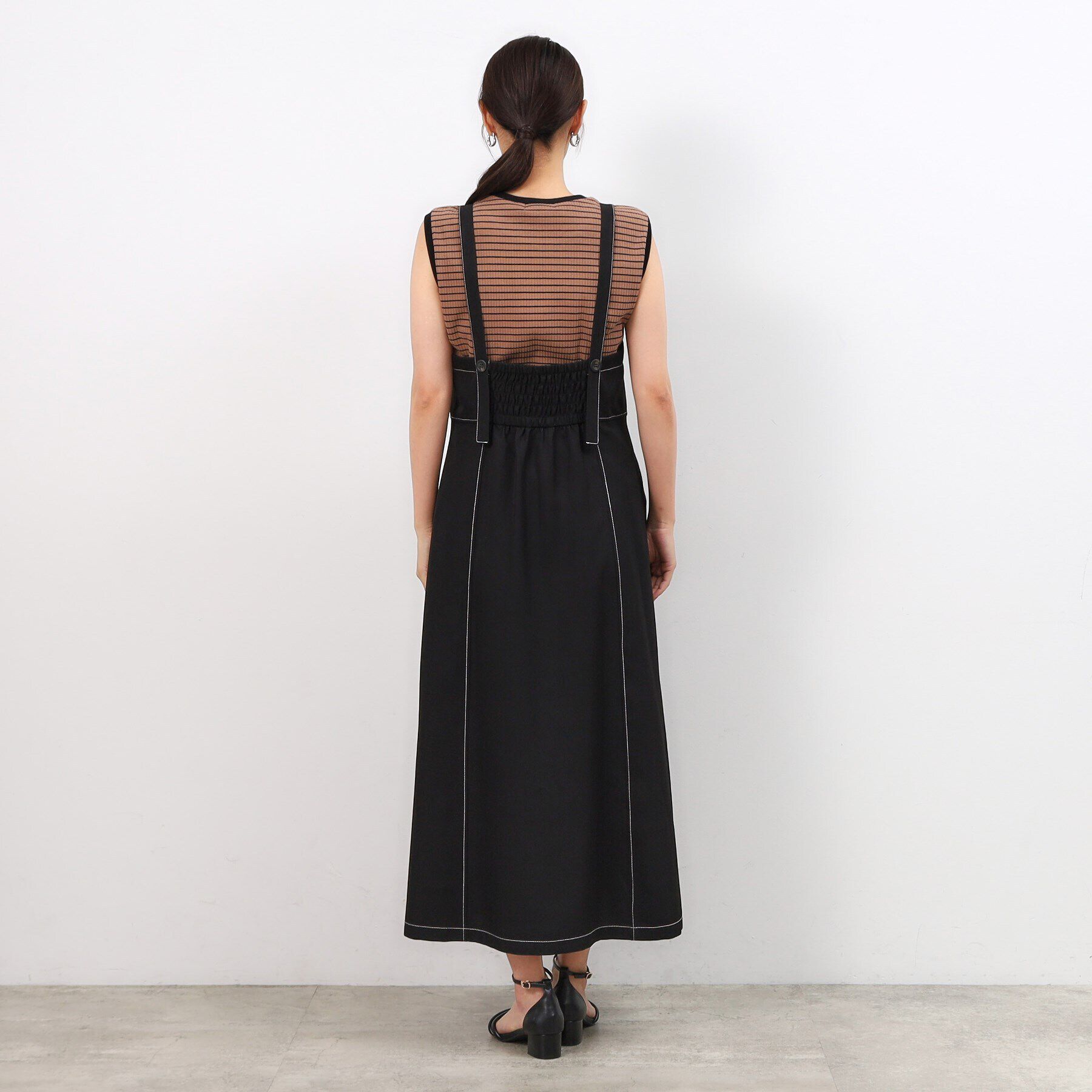 OPAQUE.CLIP「配色ステッチジャンパースカート【洗濯機洗い可】」|ワンピース|