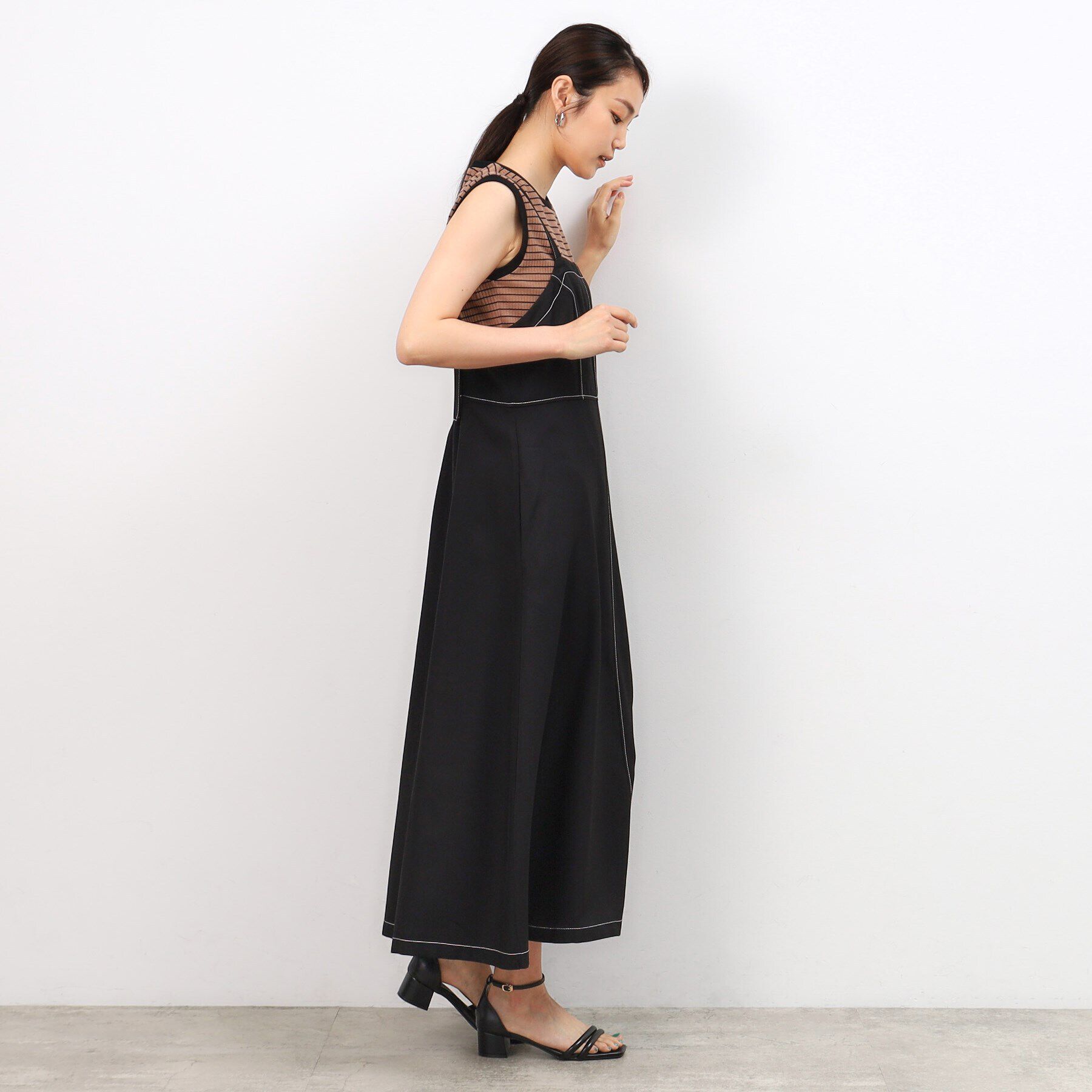 OPAQUE.CLIP「配色ステッチジャンパースカート【洗濯機洗い可】」|ワンピース|