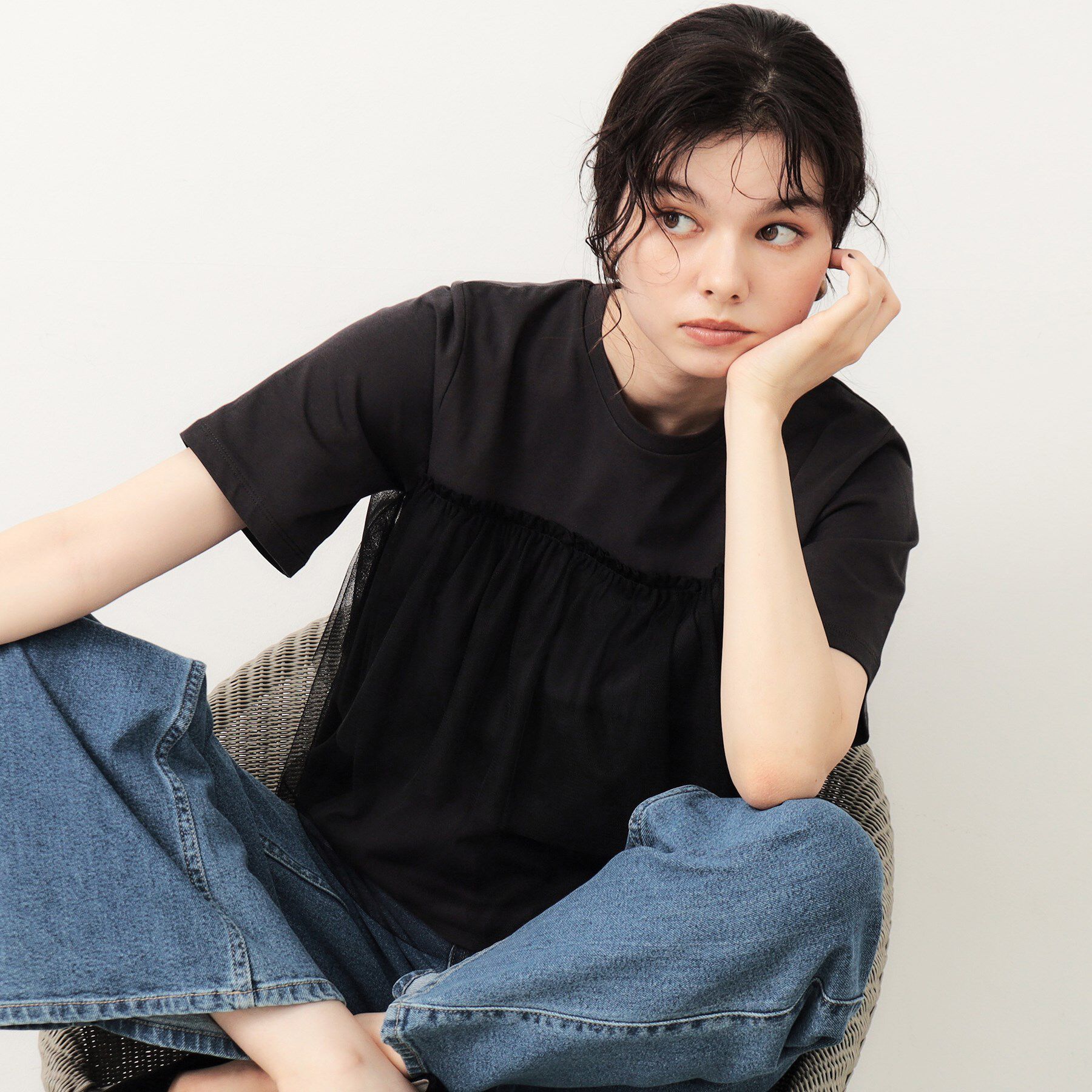 OPAQUE.CLIP「ストレッチバギーデニム／オーガニックコットン混【洗濯機洗い可】」|その他|