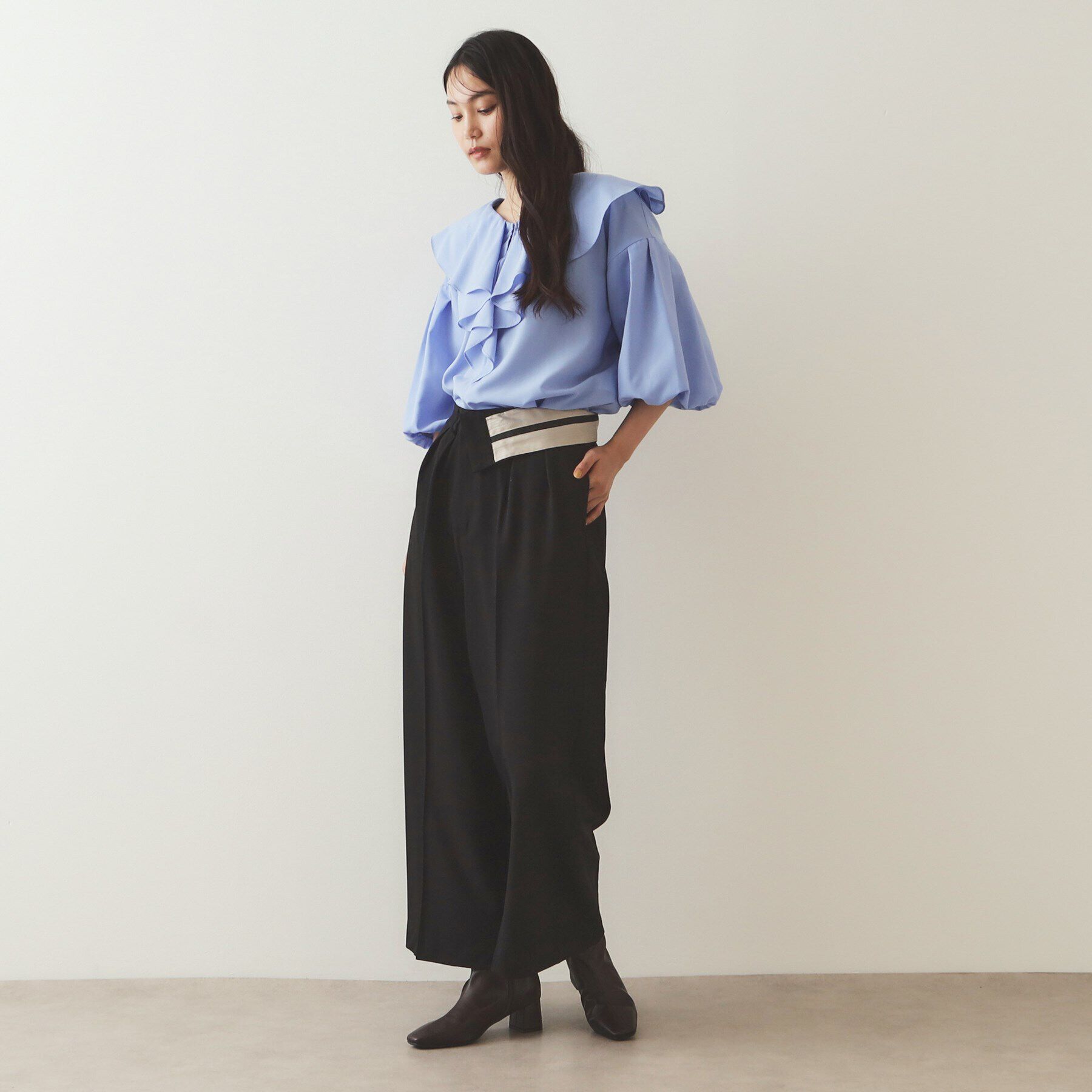 OPAQUE.CLIP「マーベルトデザイン タックワイドパンツ【洗濯機洗い可】」|その他|