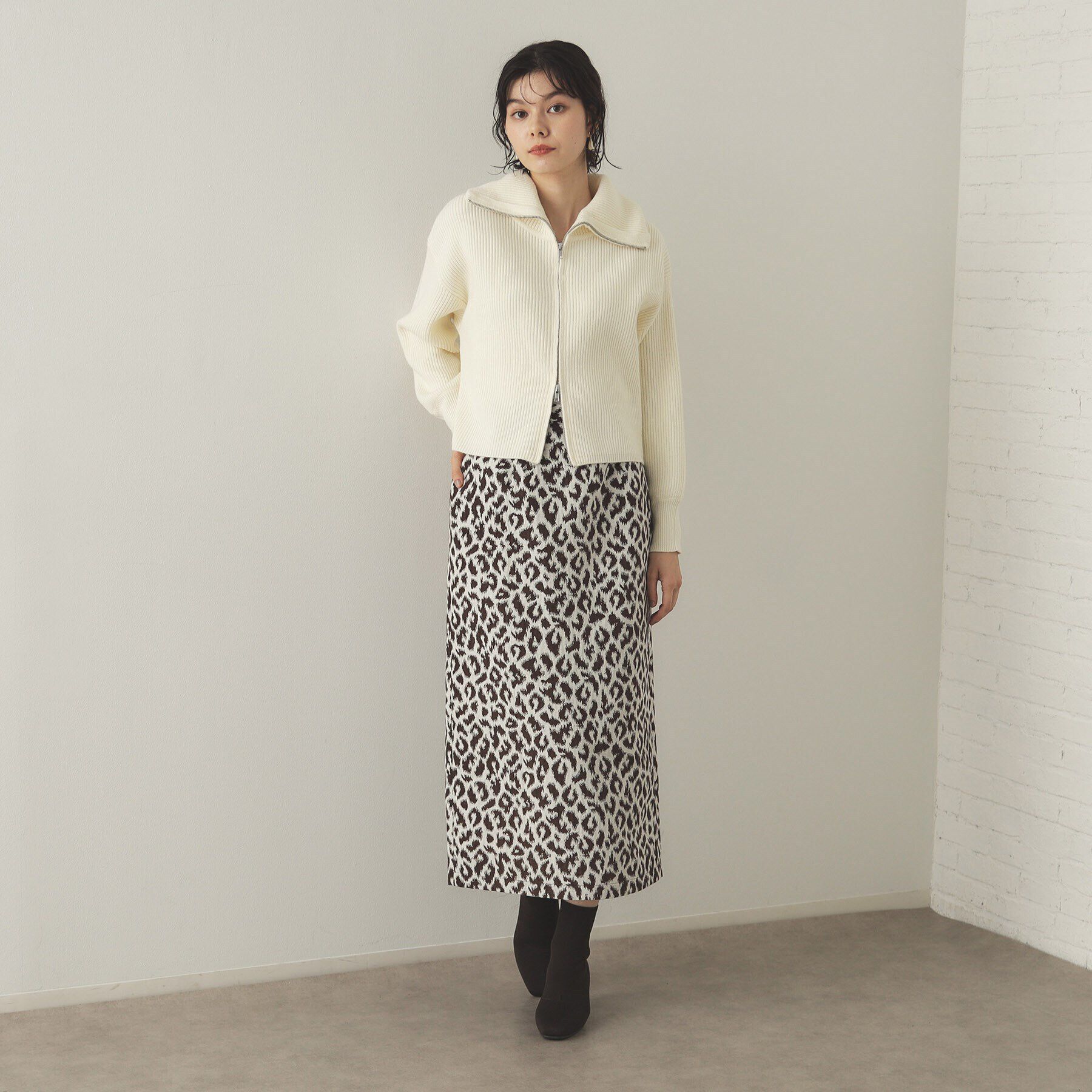 OPAQUE.CLIP「ダブルZIPミドルゲージニットカーディガン【洗濯機洗い可】」|ニット・セーター|