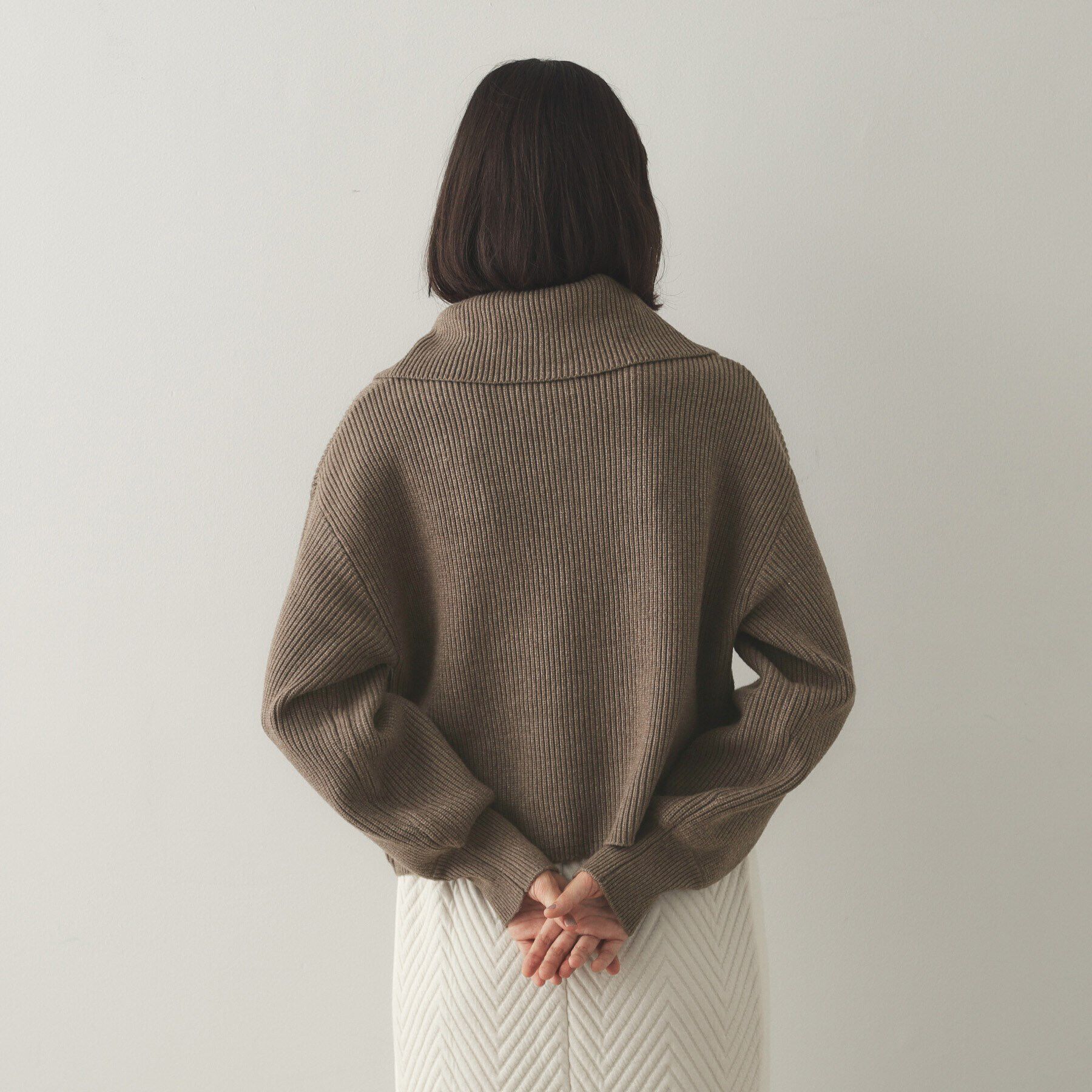 OPAQUE.CLIP「ダブルZIPミドルゲージニットカーディガン【洗濯機洗い可】」|ニット・セーター|