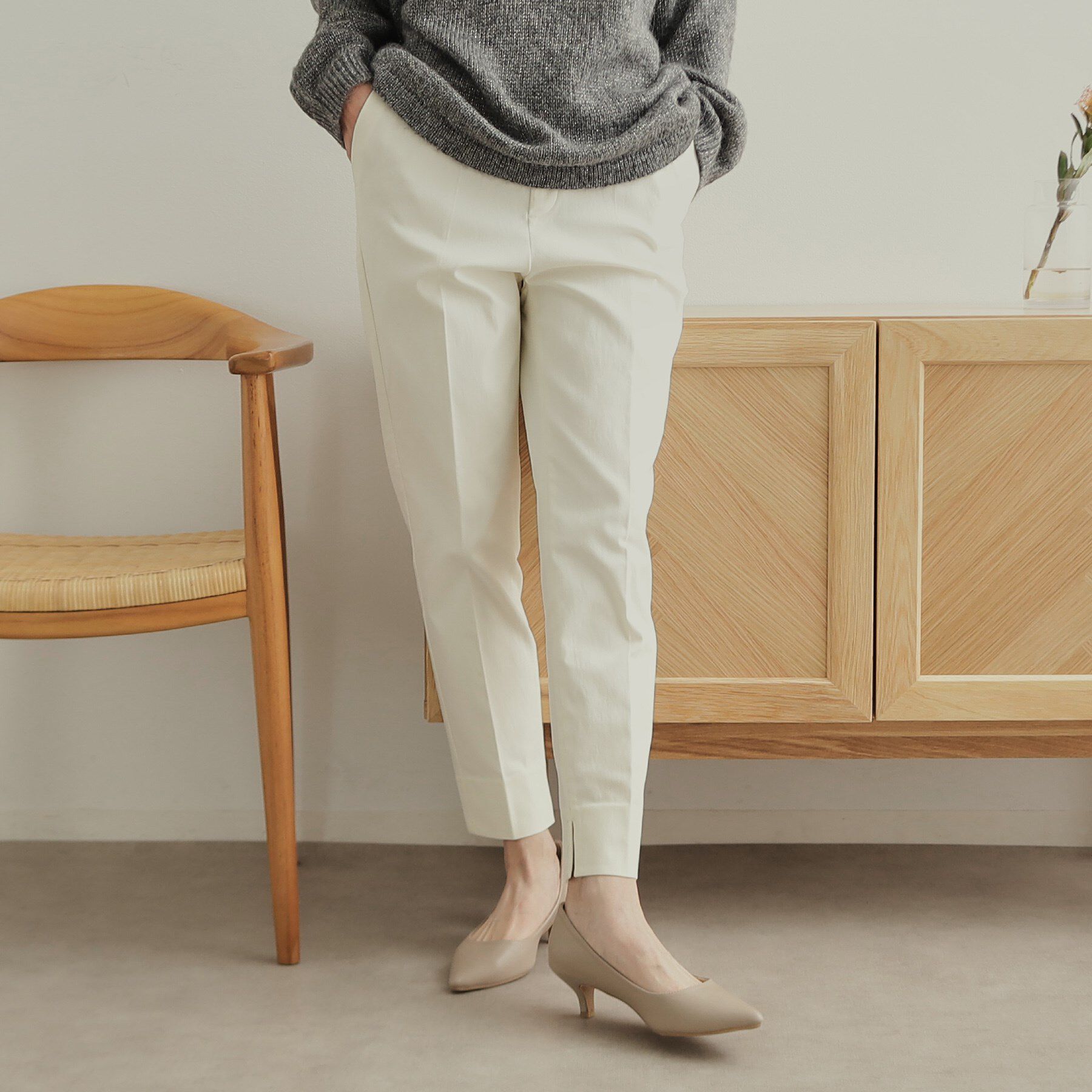 OPAQUE.CLIP「《S-LLsize》裏起毛ハイストレッチスティックパンツ【吸湿発熱/洗濯機洗い可】」|その他|